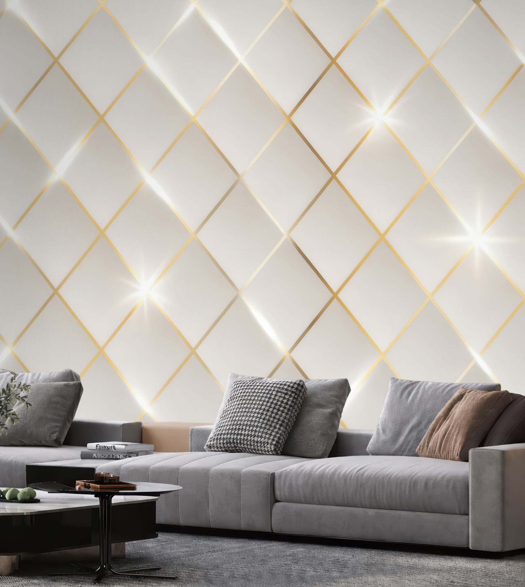Fototapeta złota geometryczna elegancja z blaskiem