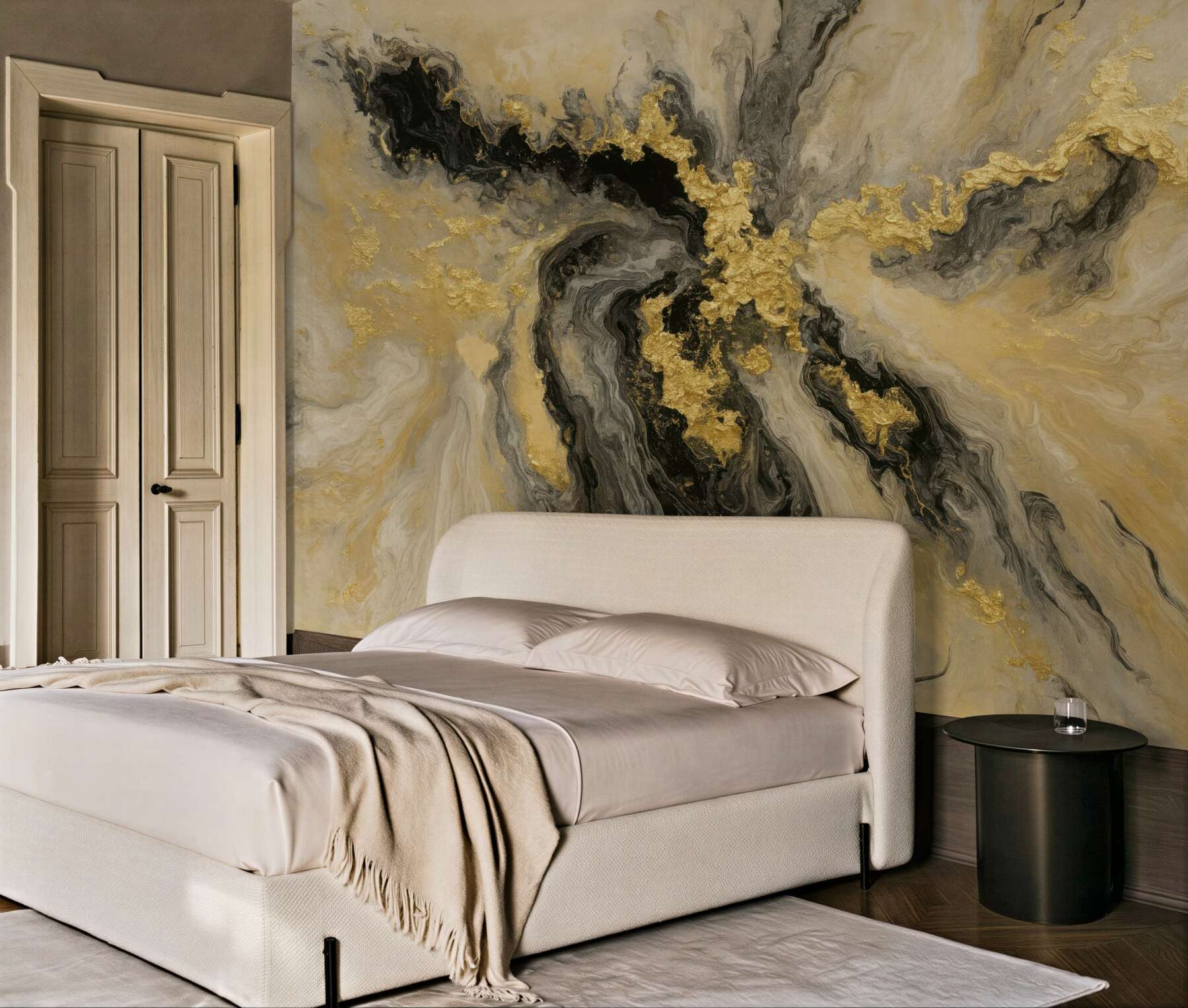 Fototapeta abstrakcyjny marmur czerni i złota