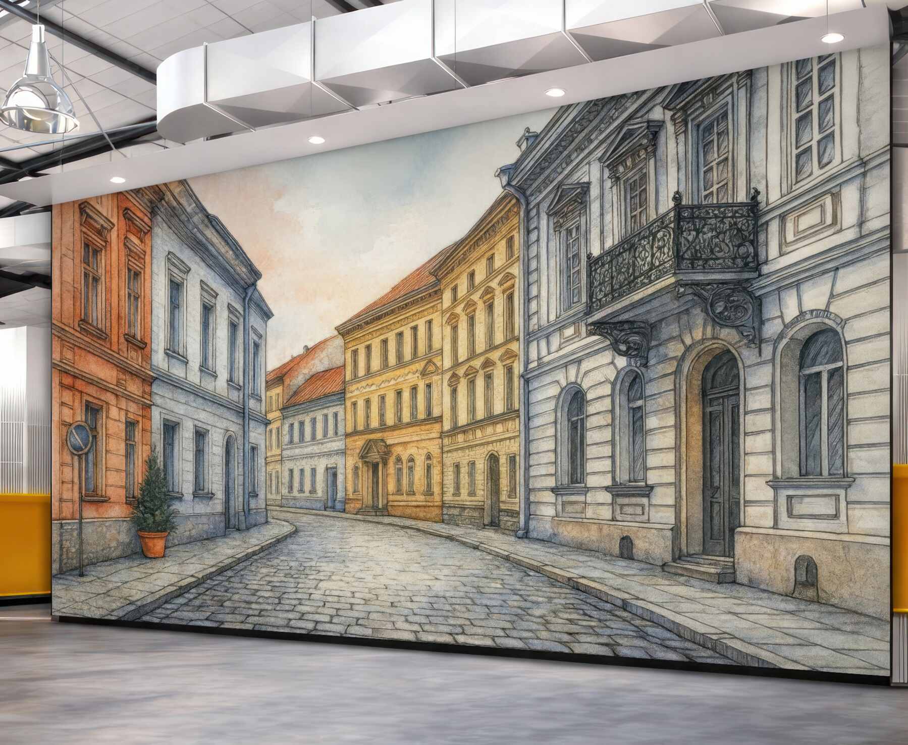 Fototapeta pastelowa uliczka w europejskim stylu