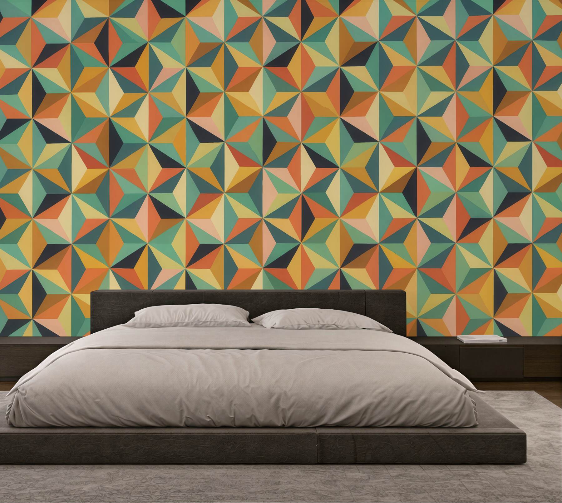 Fototapeta retro mozaika geometrycznych gwiazd