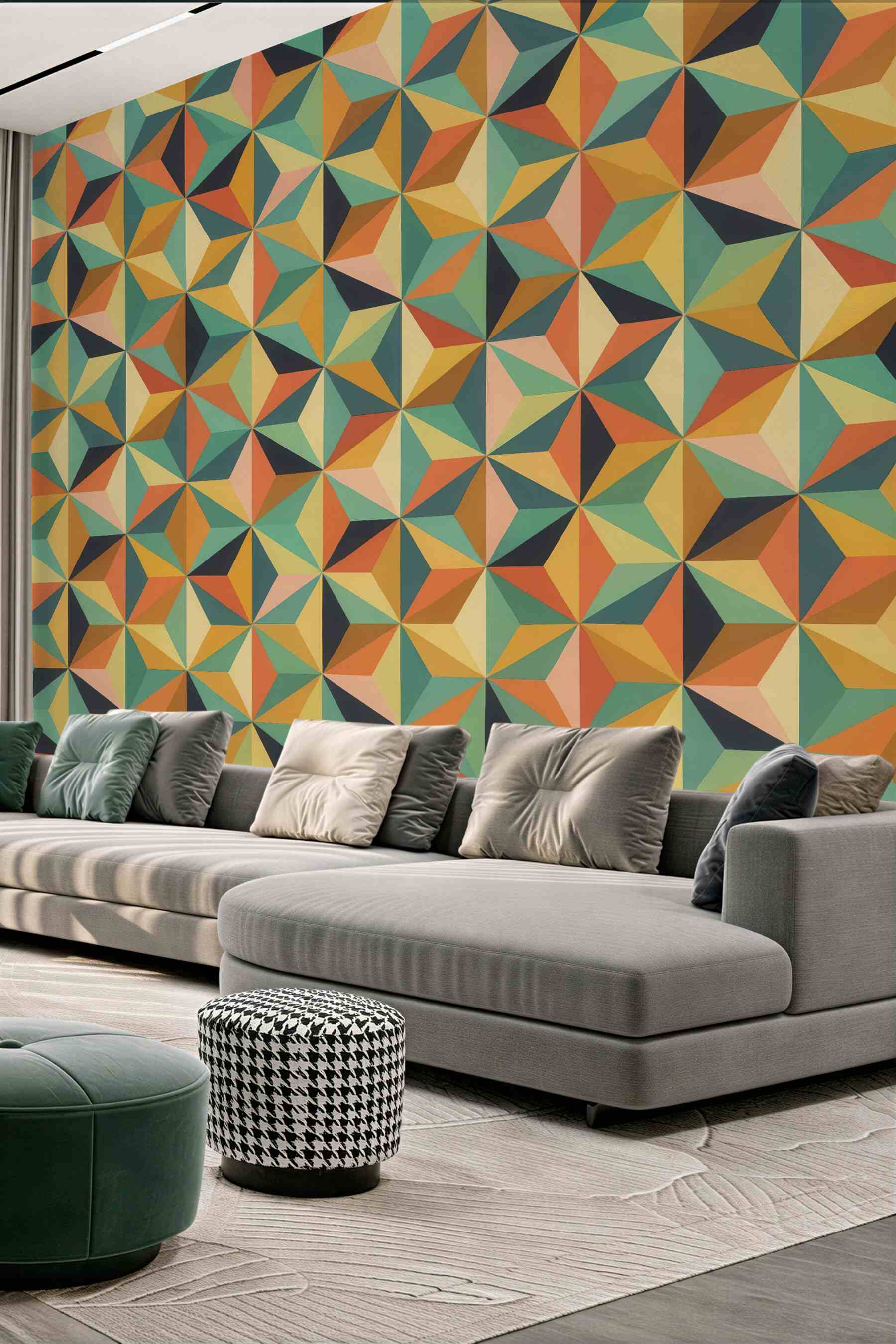 Fototapeta retro mozaika geometrycznych gwiazd