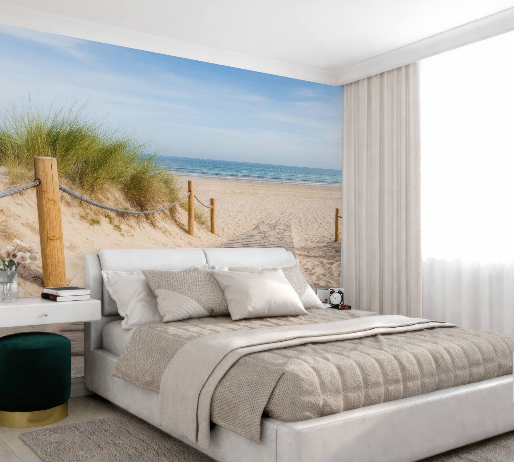 Fototapeta słoneczna ścieżka na spokojną plażę