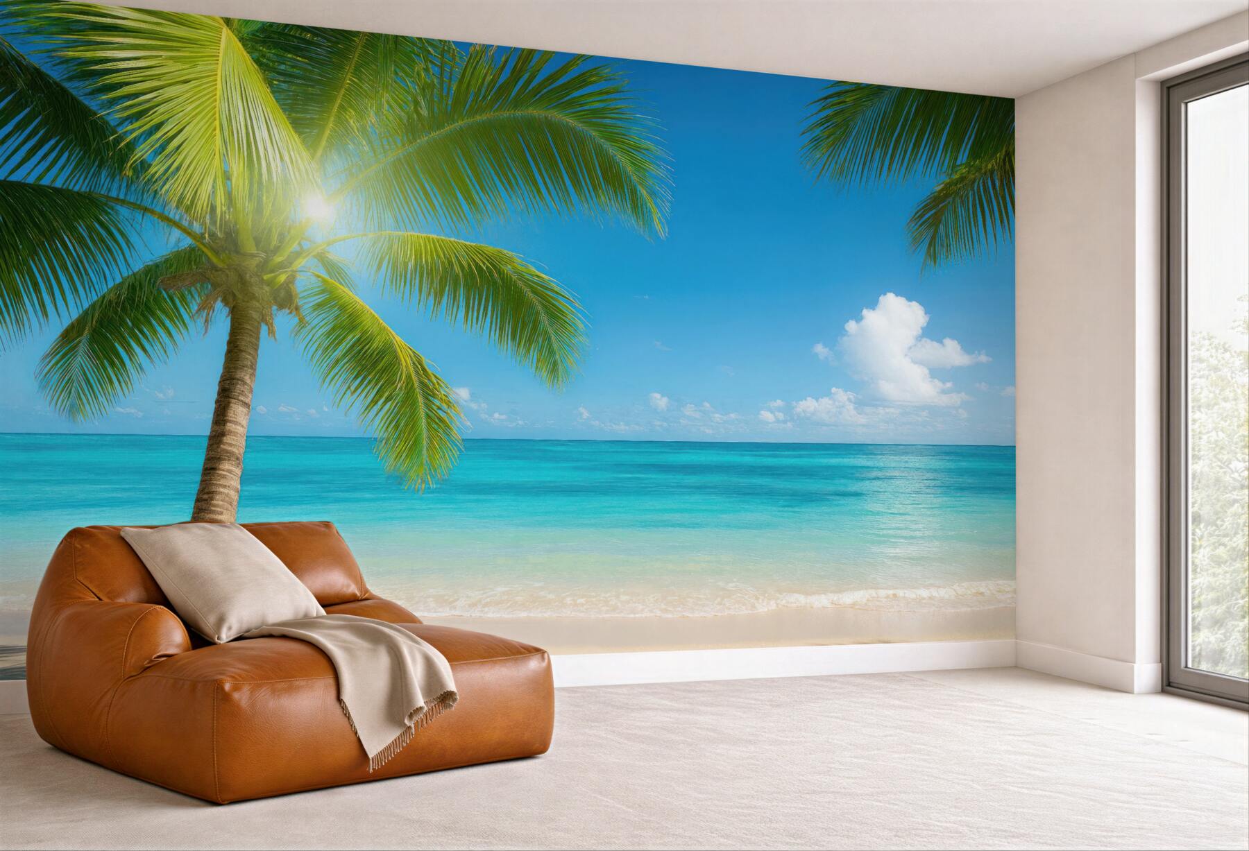 Fototapeta rajska plaża pod palmami
