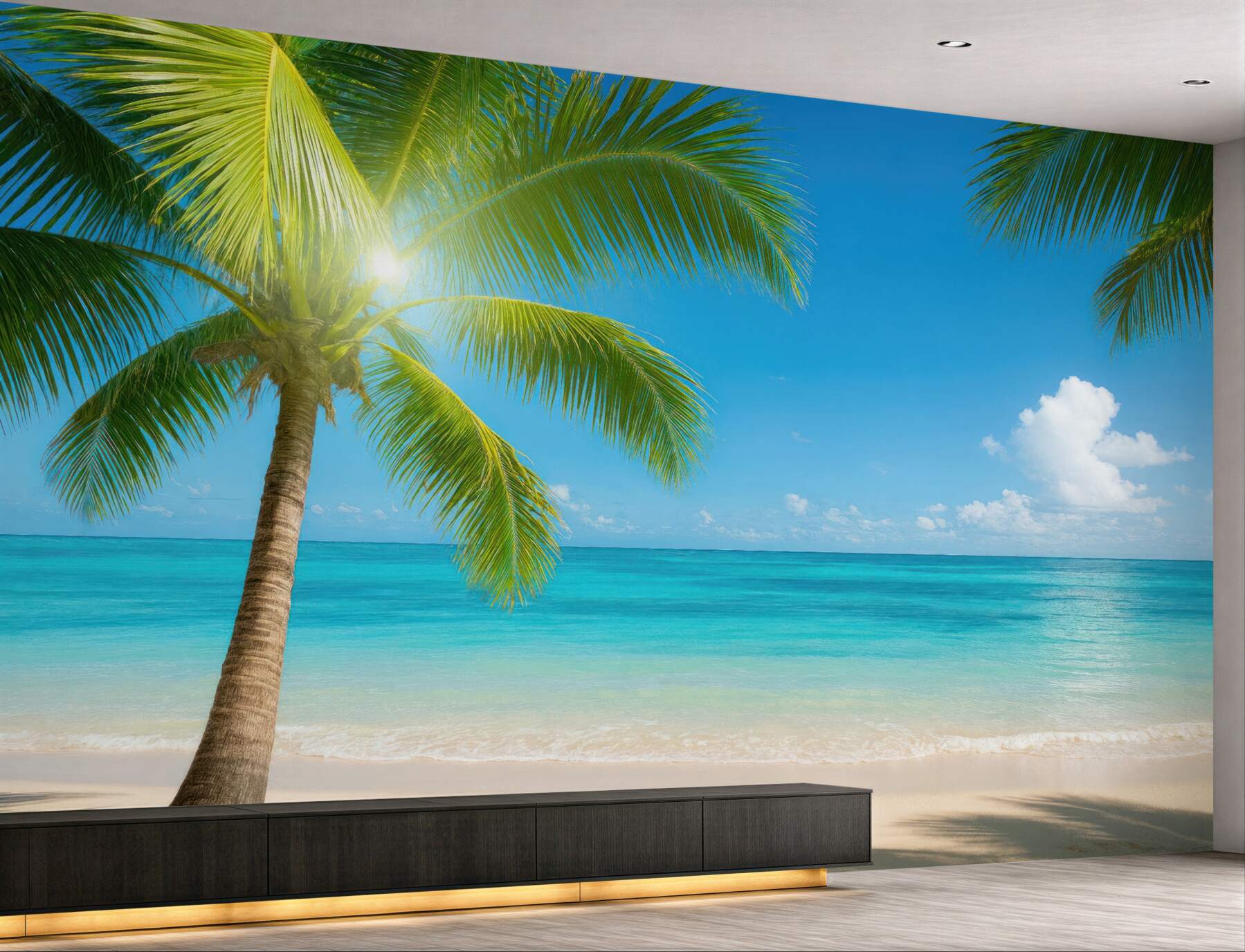 Fototapeta rajska plaża pod palmami