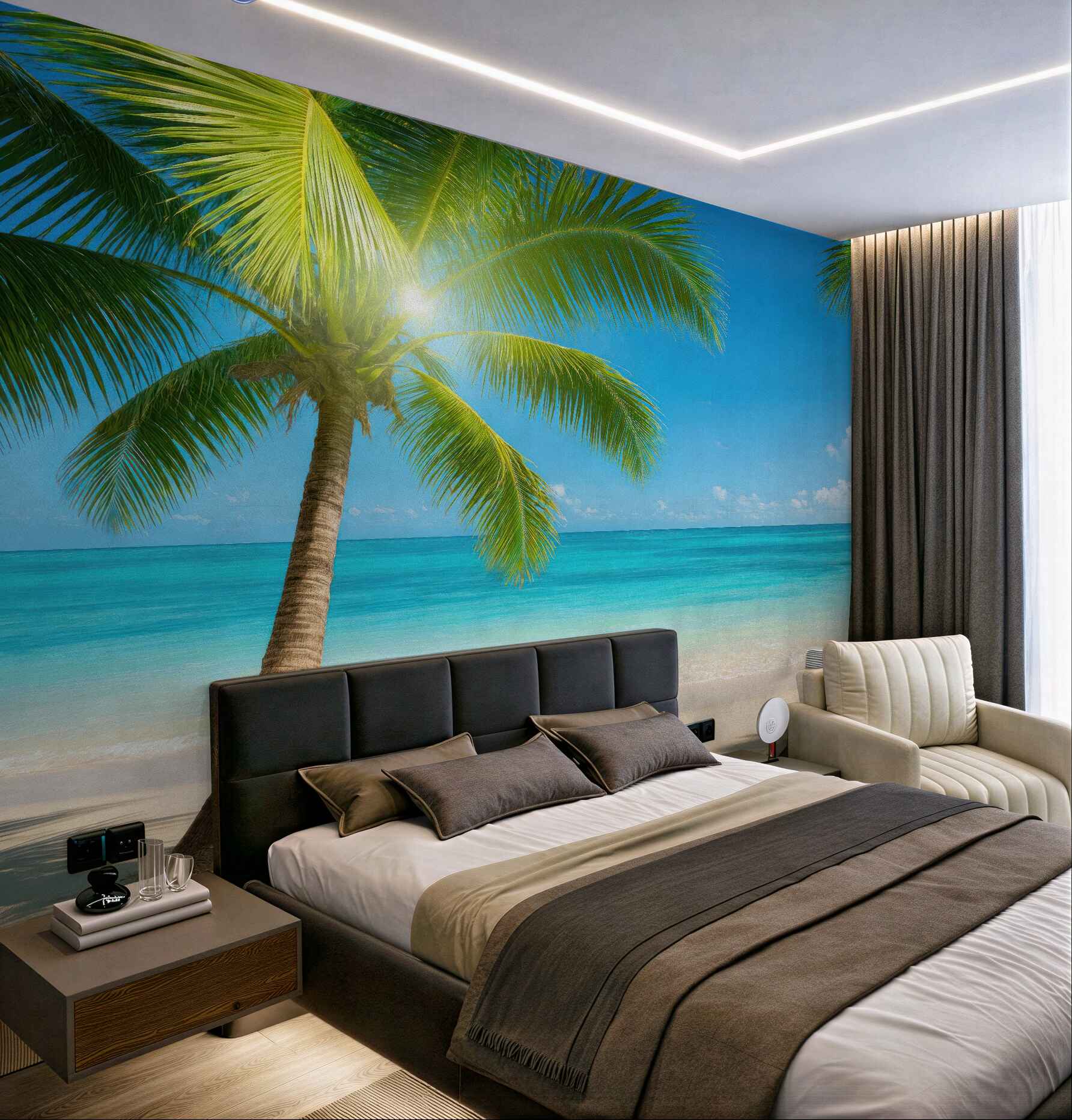 Fototapeta rajska plaża pod palmami