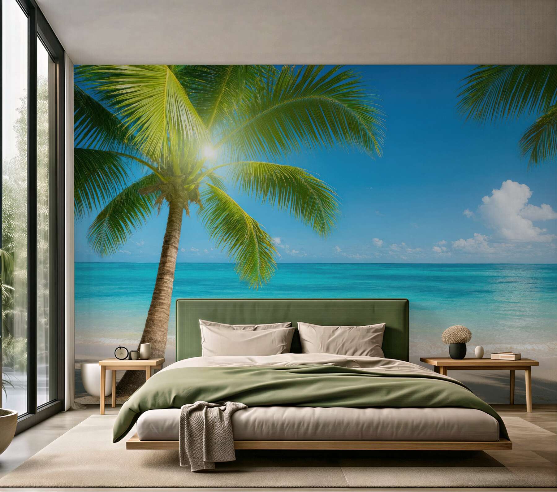 Fototapeta rajska plaża pod palmami