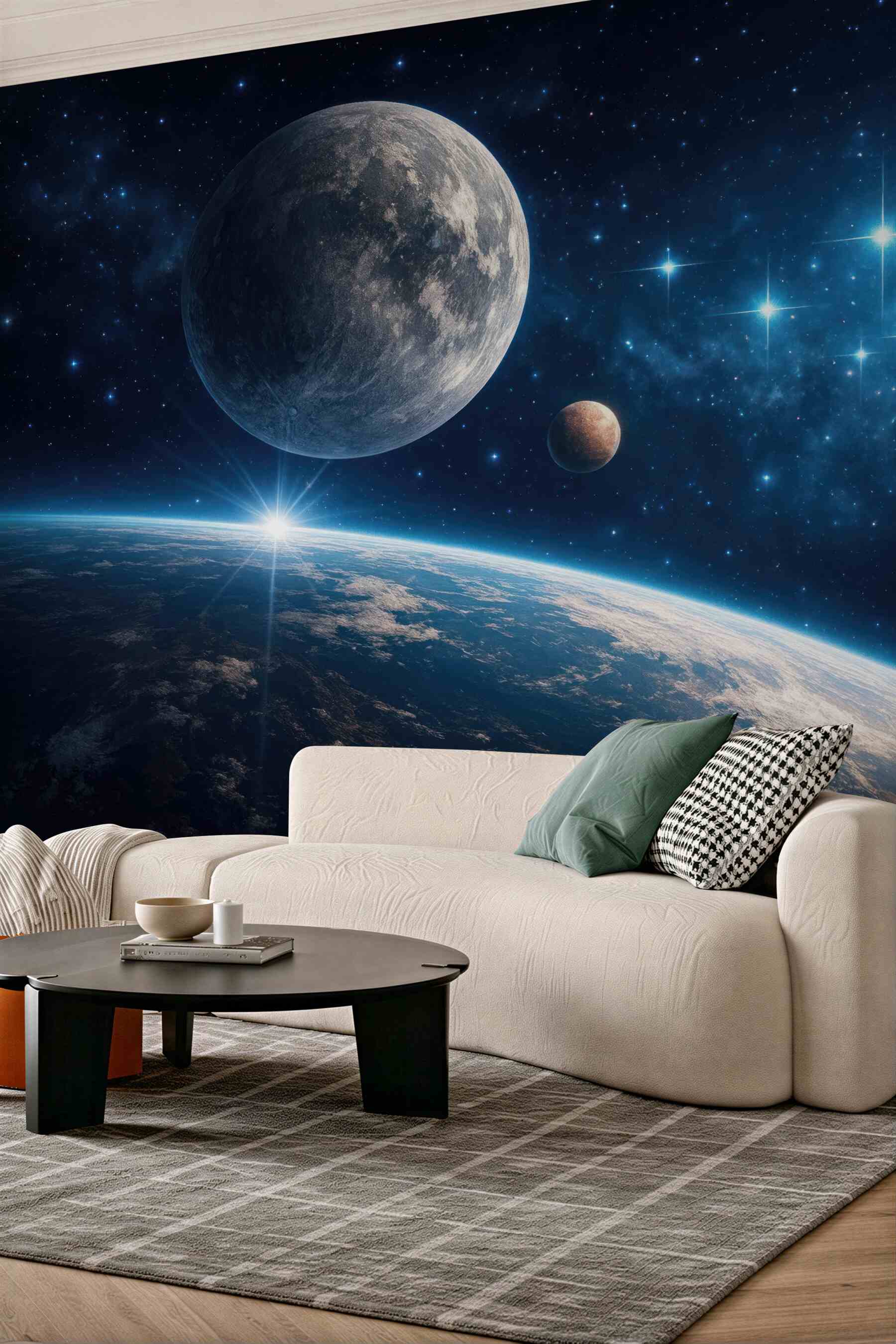 Fototapeta kosmiczny wschód nad planetarnym horyzontem