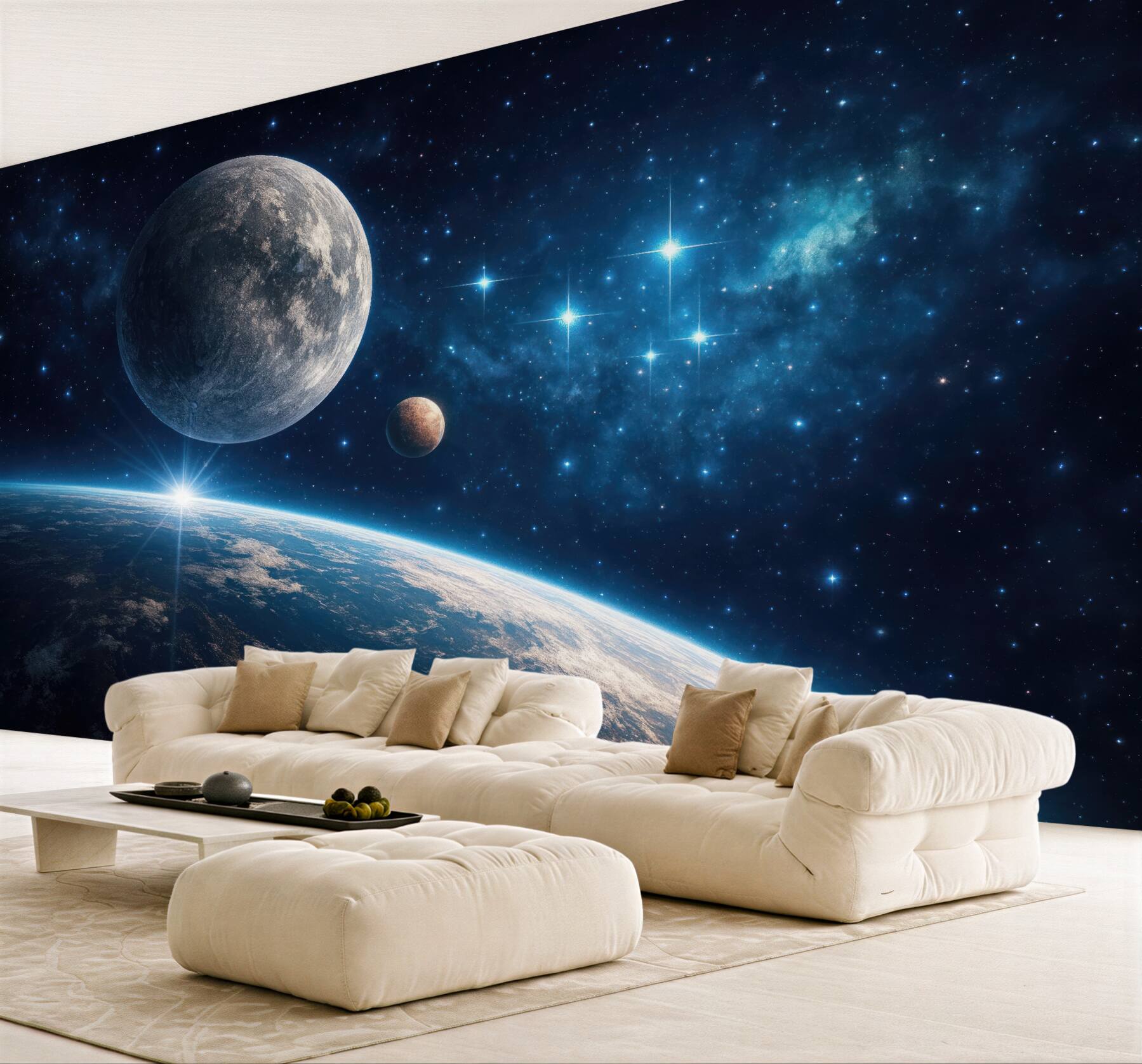 Fototapeta kosmiczny wschód nad planetarnym horyzontem