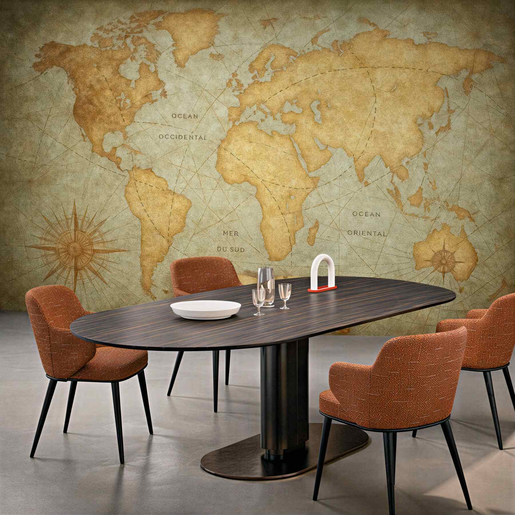 Fototapeta vintage mapa świata na pergaminie