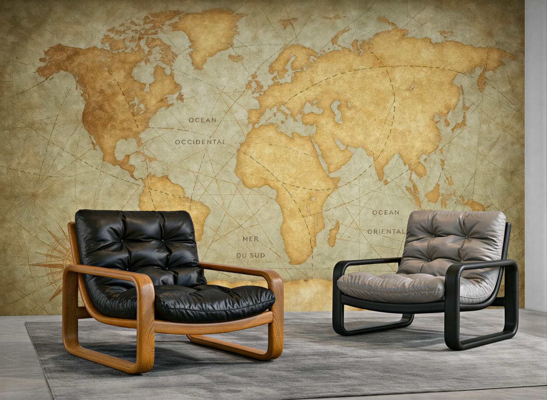 Fototapeta vintage mapa świata na pergaminie