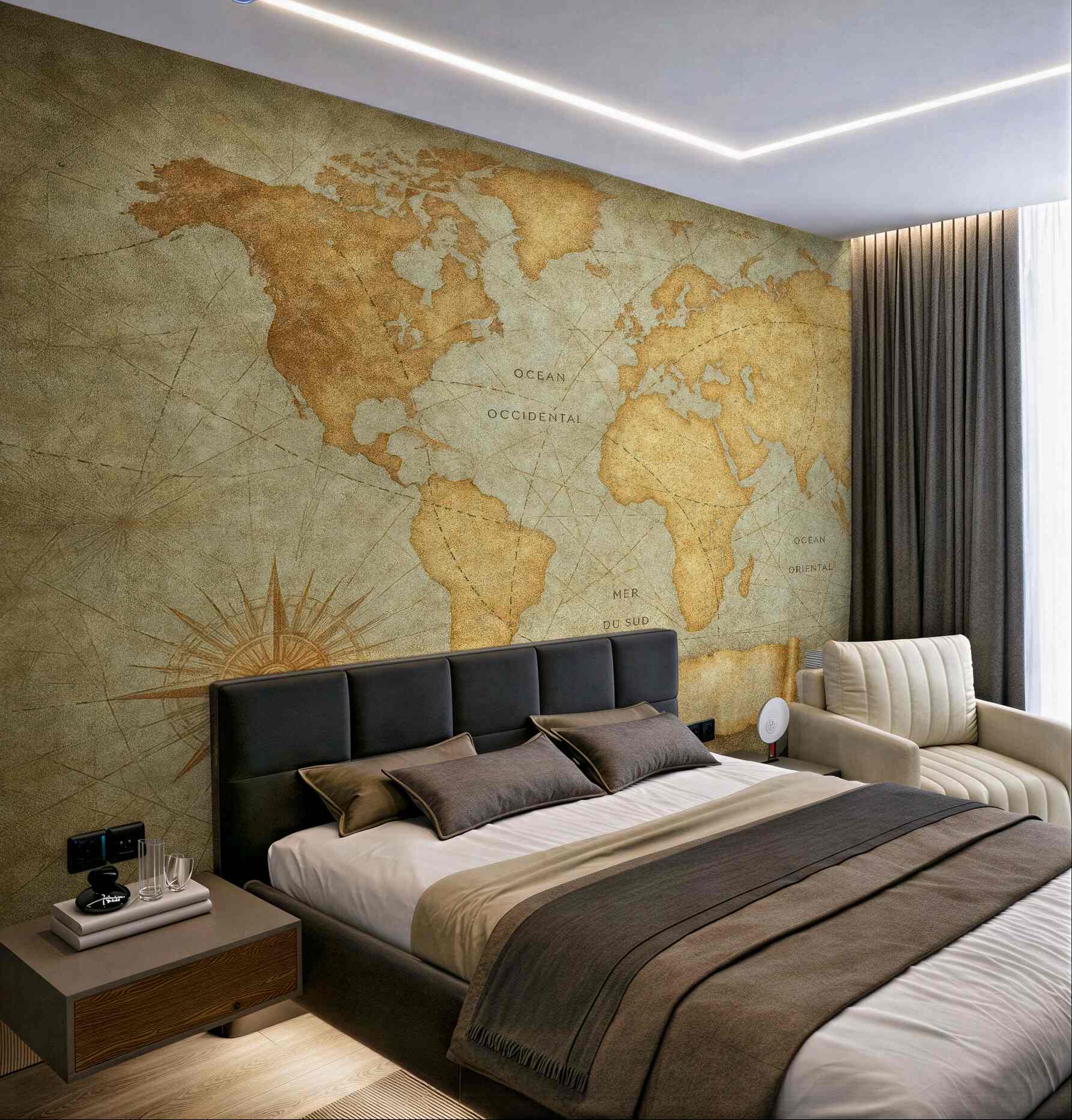 Fototapeta vintage mapa świata na pergaminie
