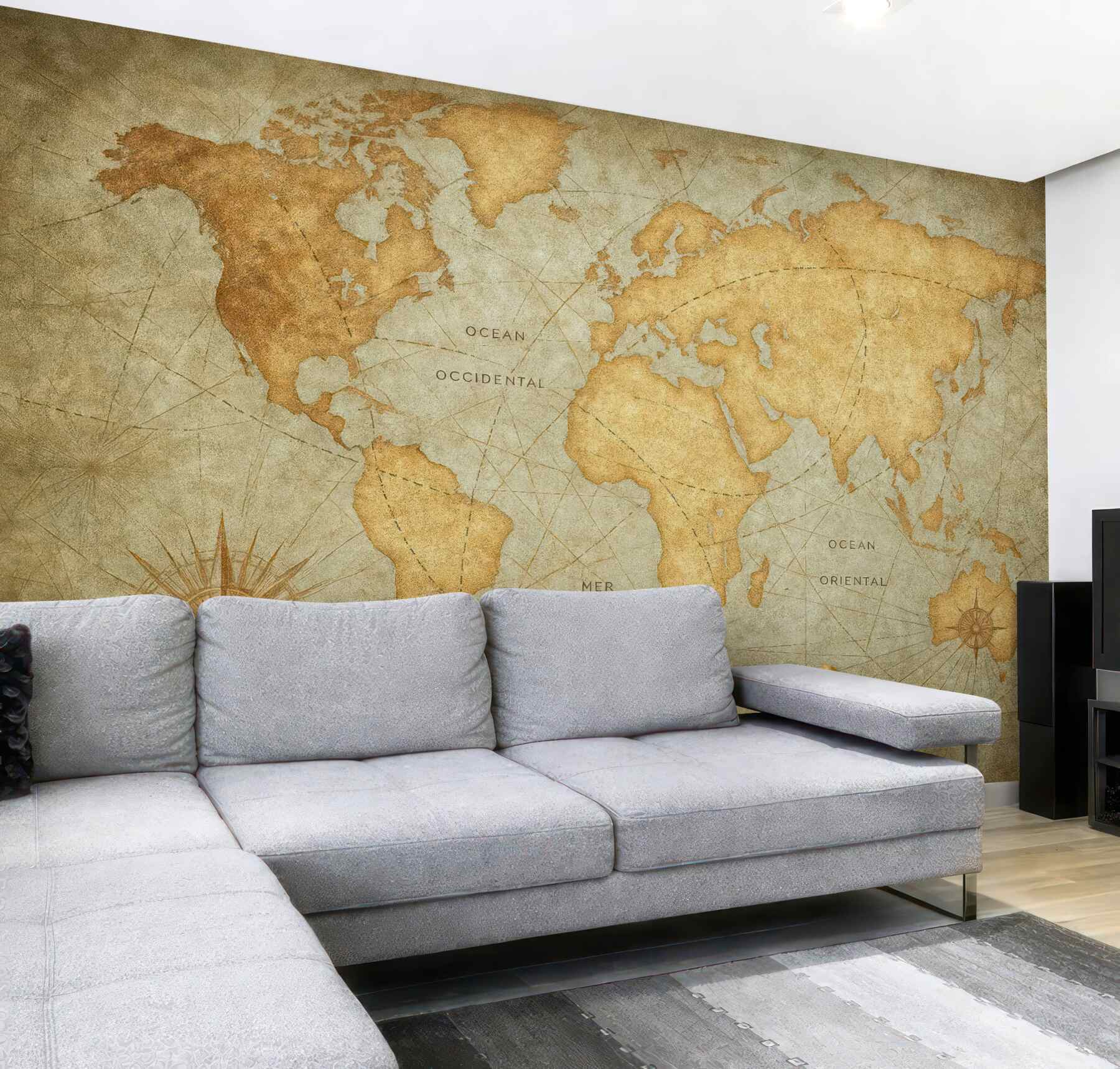 Fototapeta vintage mapa świata na pergaminie