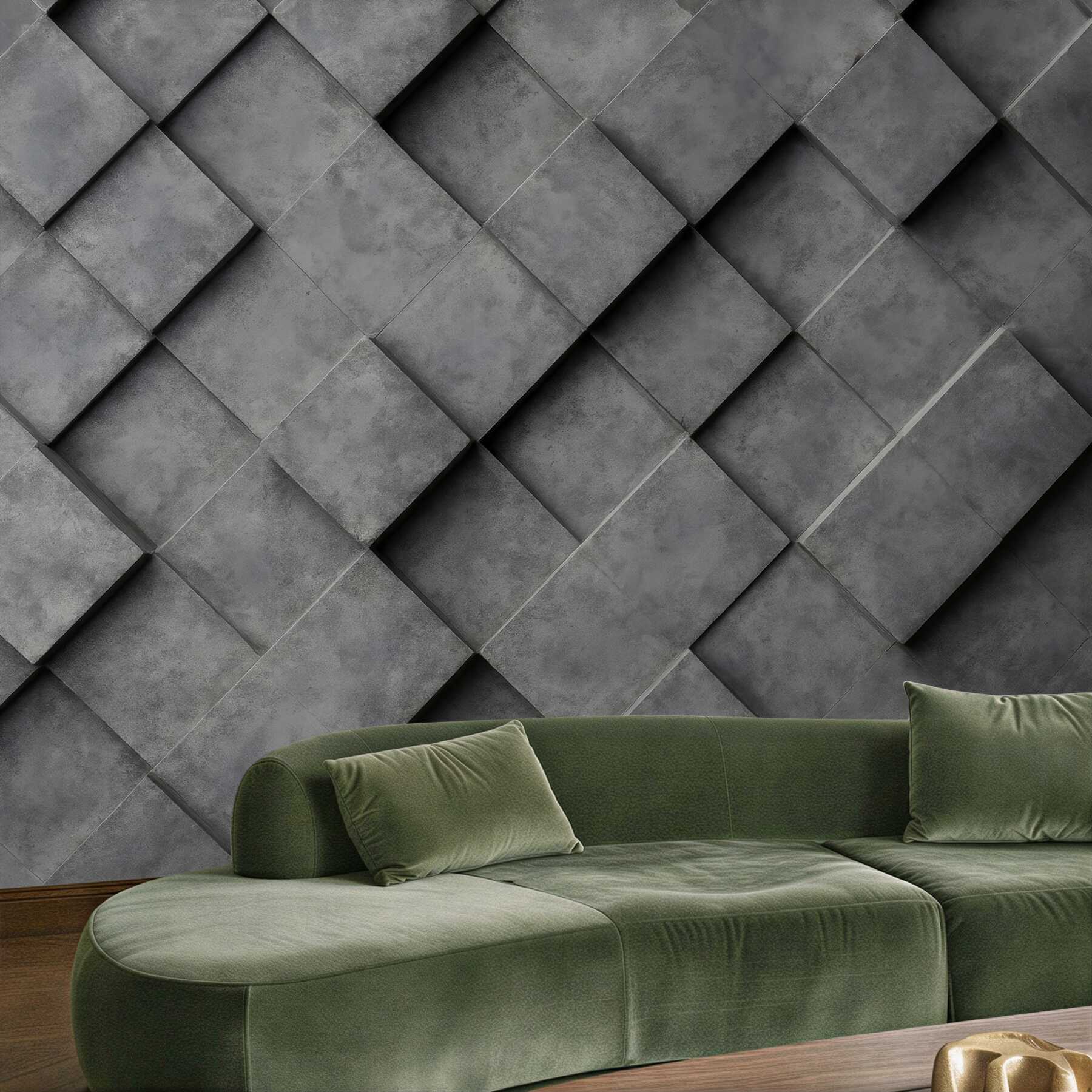 Fototapeta grafitowa geometryczna mozaika 3d