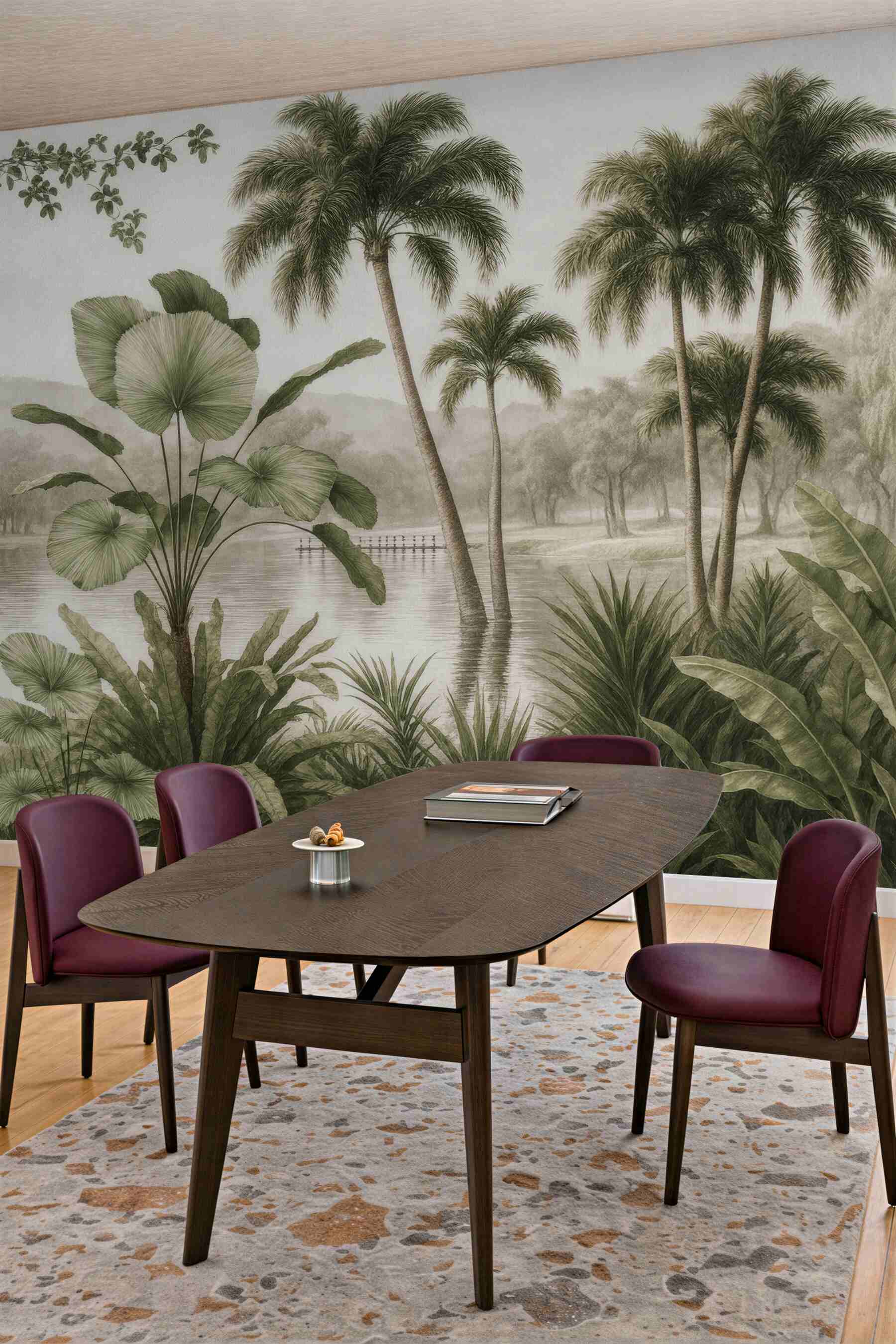 Fototapeta spokojna tropikalna laguna z palmami
