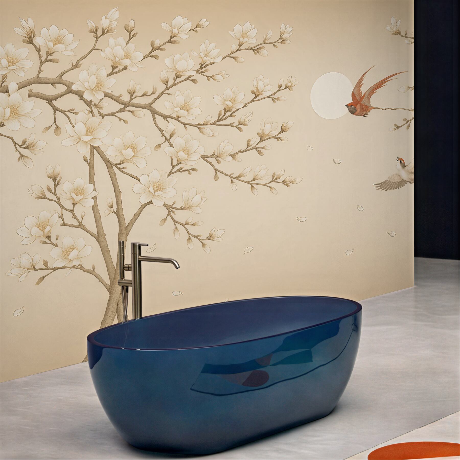 Fototapeta magnolie i ptaki w harmonii