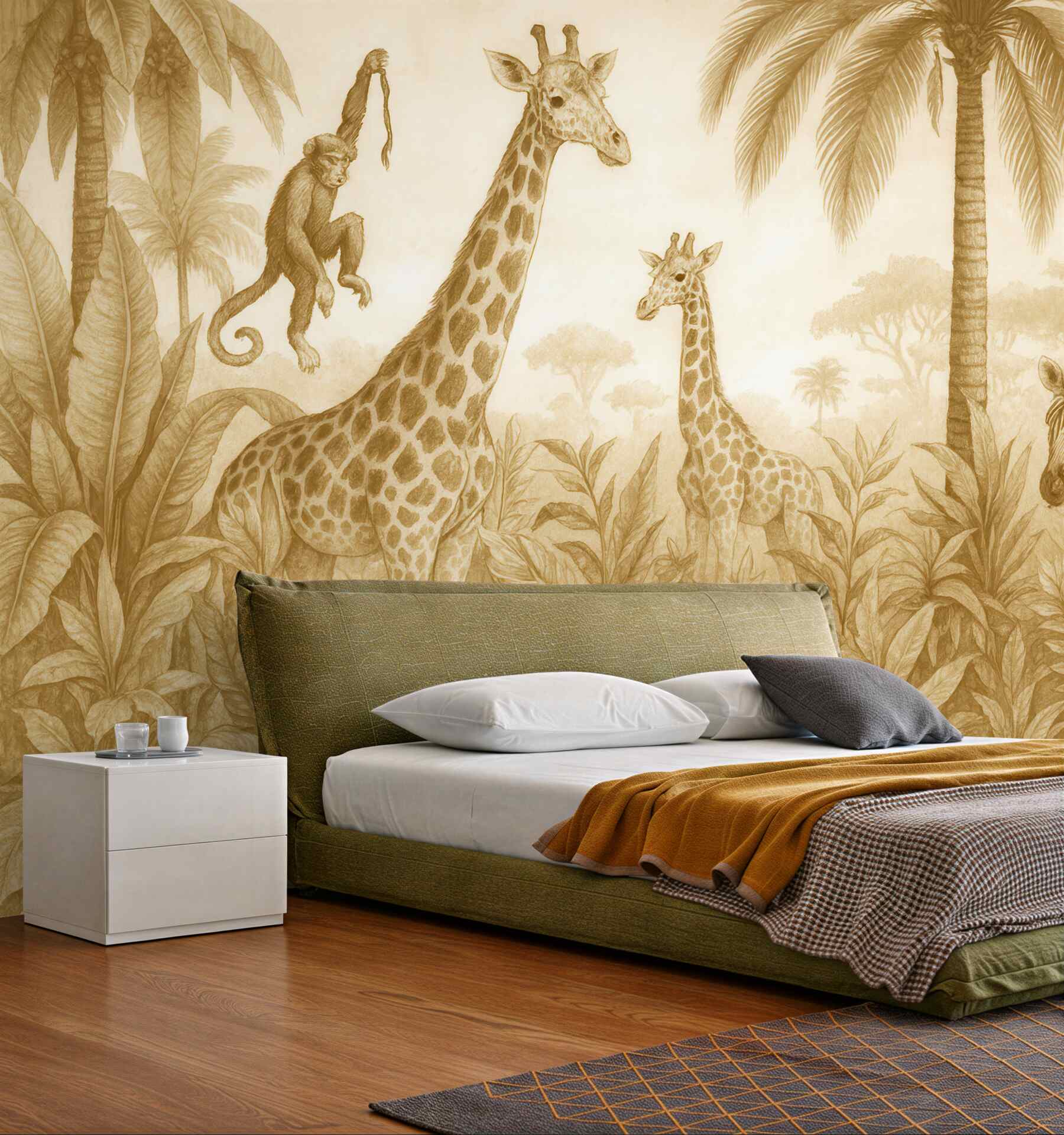 Fototapeta safari w sepiowej dżungli