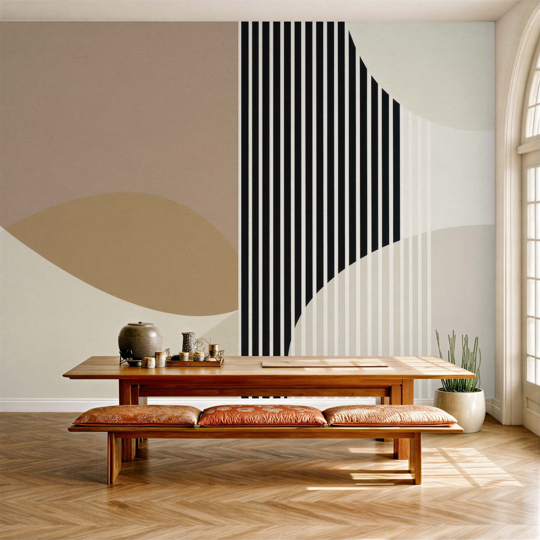 Fototapeta geometryczne łuki w stylu modernistycznym