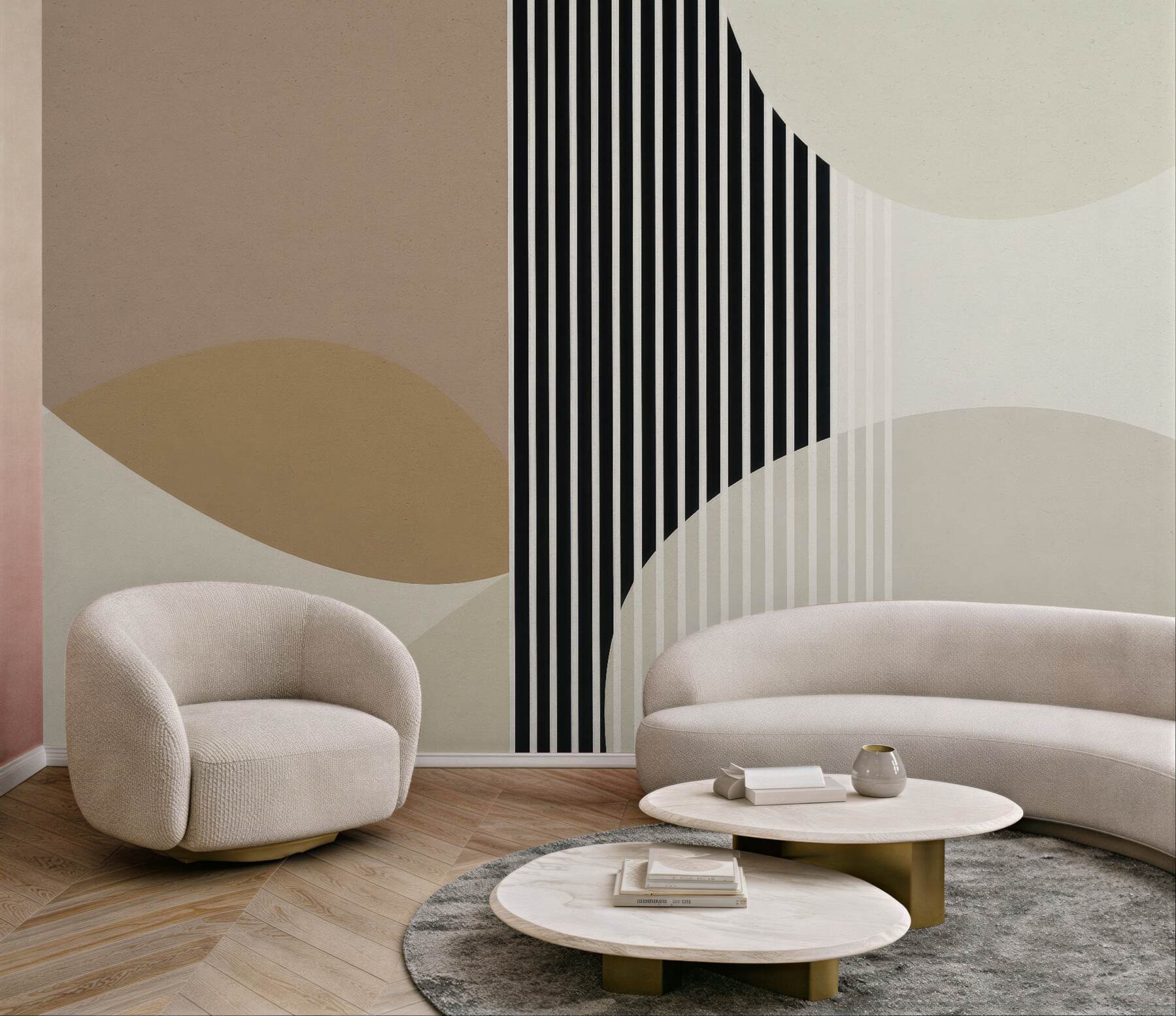 Fototapeta geometryczne łuki w stylu modernistycznym