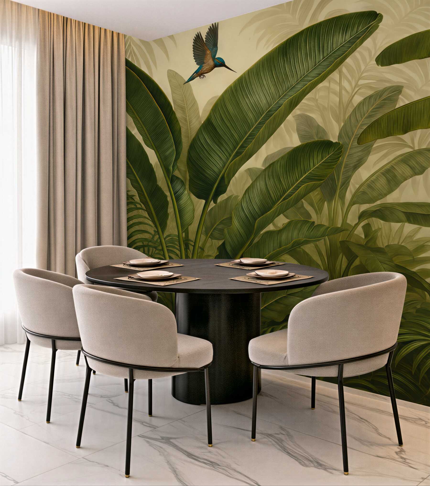 Fototapeta egzotyczna dżungla z liśćmi bananowca