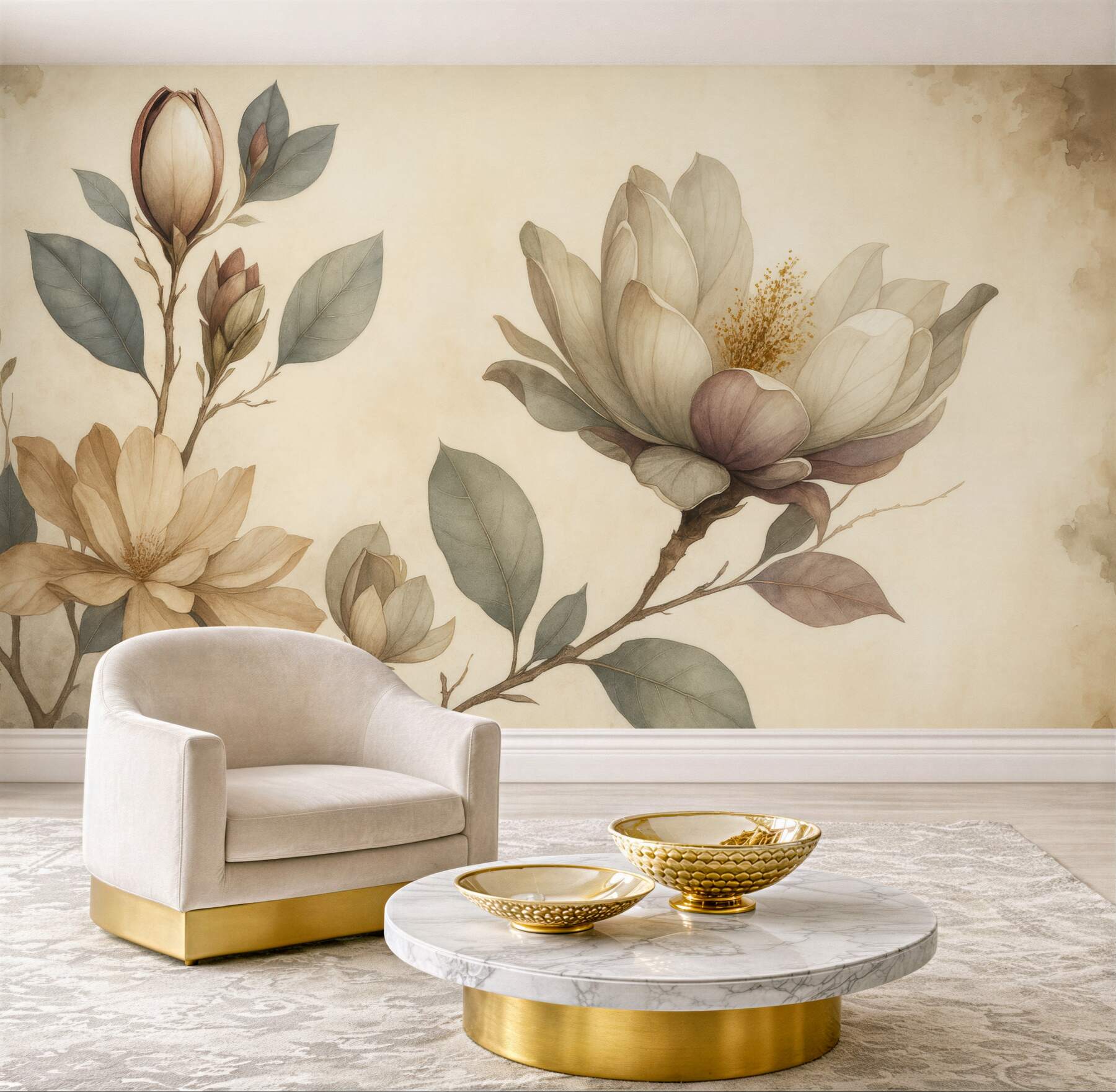Fototapeta subtelne magnolie w stylu vintage