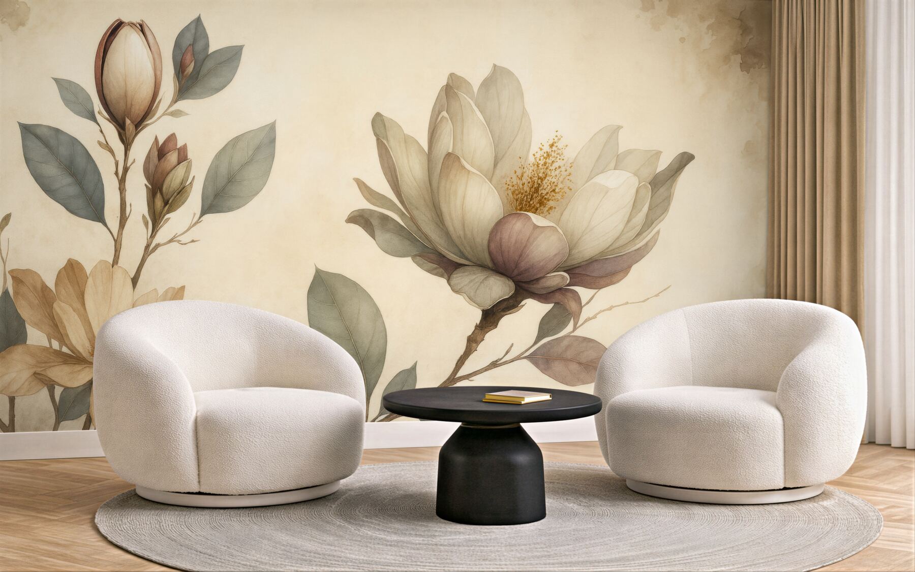 Fototapeta subtelne magnolie w stylu vintage