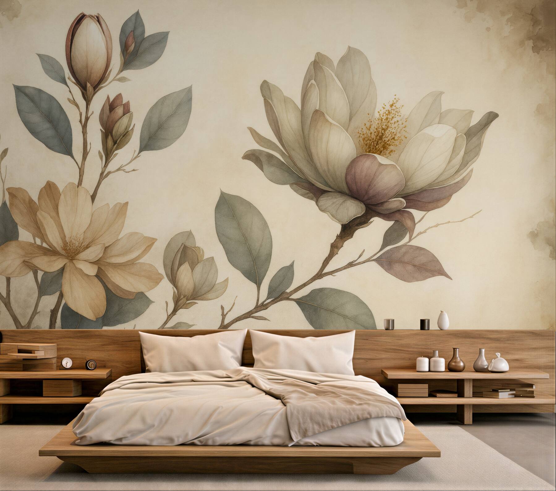 Fototapeta subtelne magnolie w stylu vintage