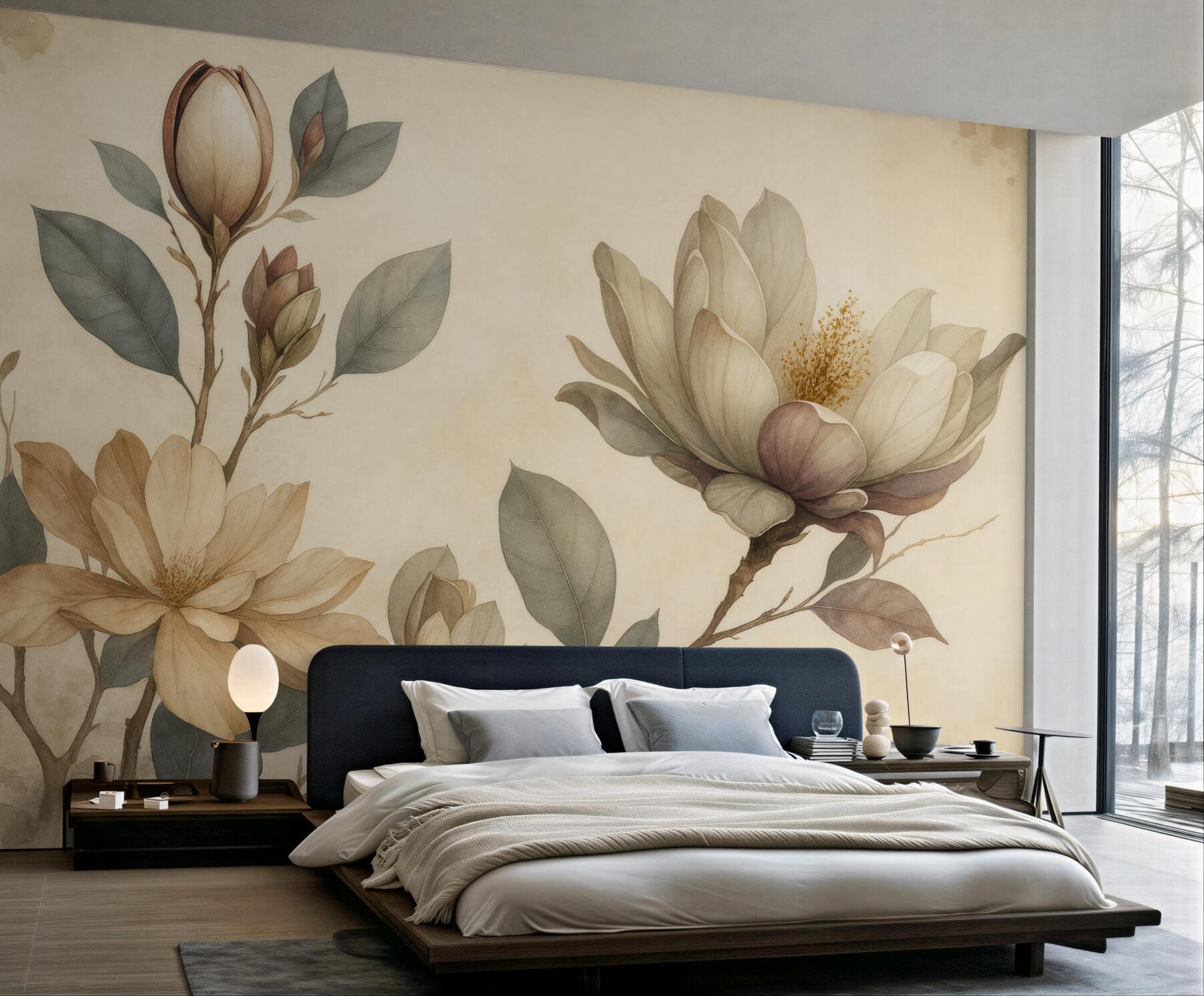Fototapeta subtelne magnolie w stylu vintage