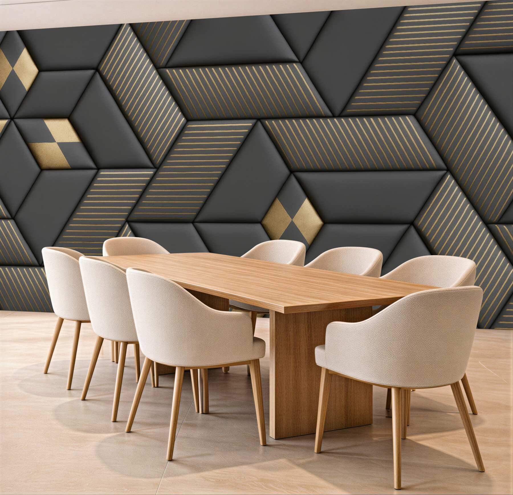 Fototapeta geometryczna elegancja w graficie i złocie