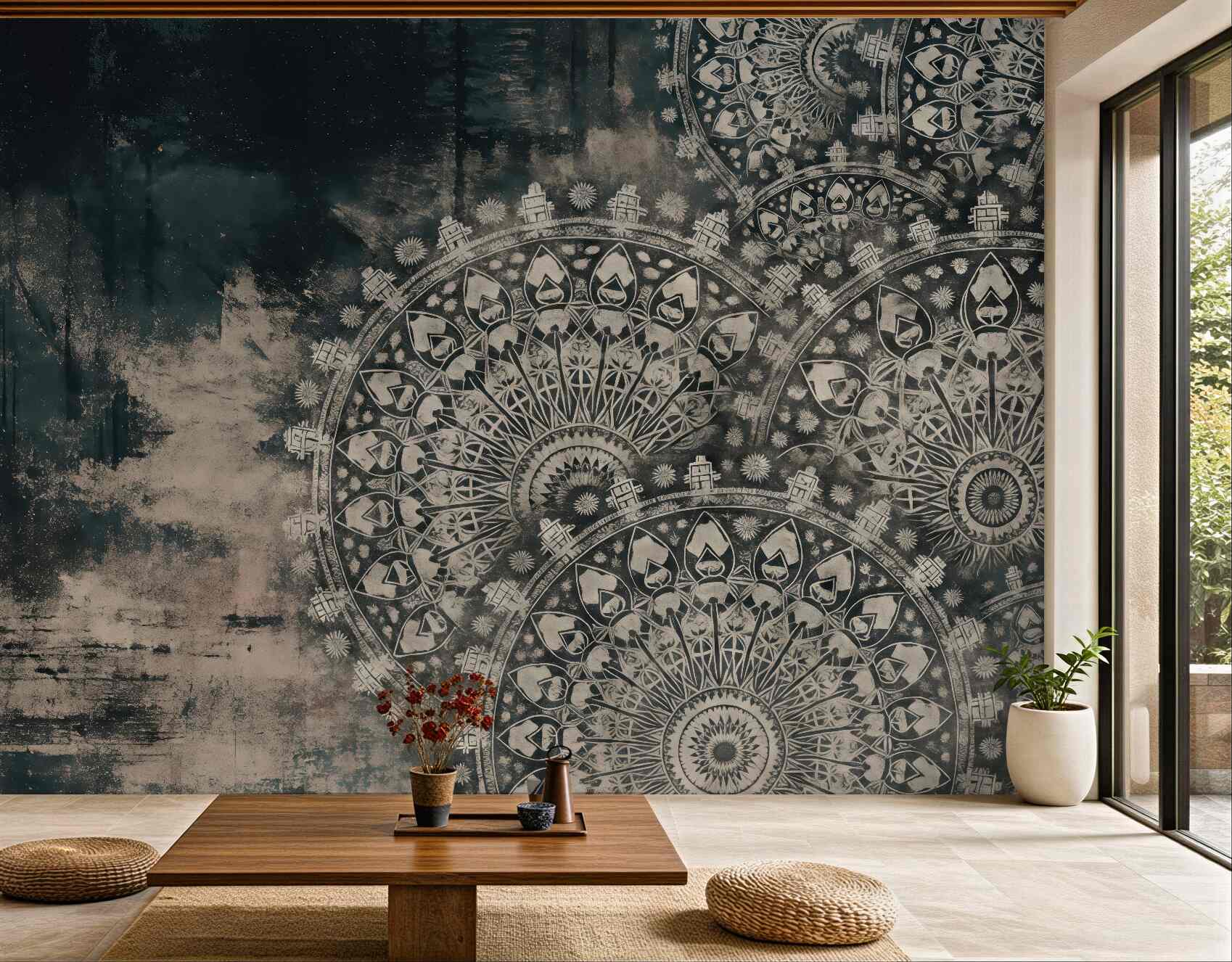 Fototapeta orientalne mandale na ciemnym tle