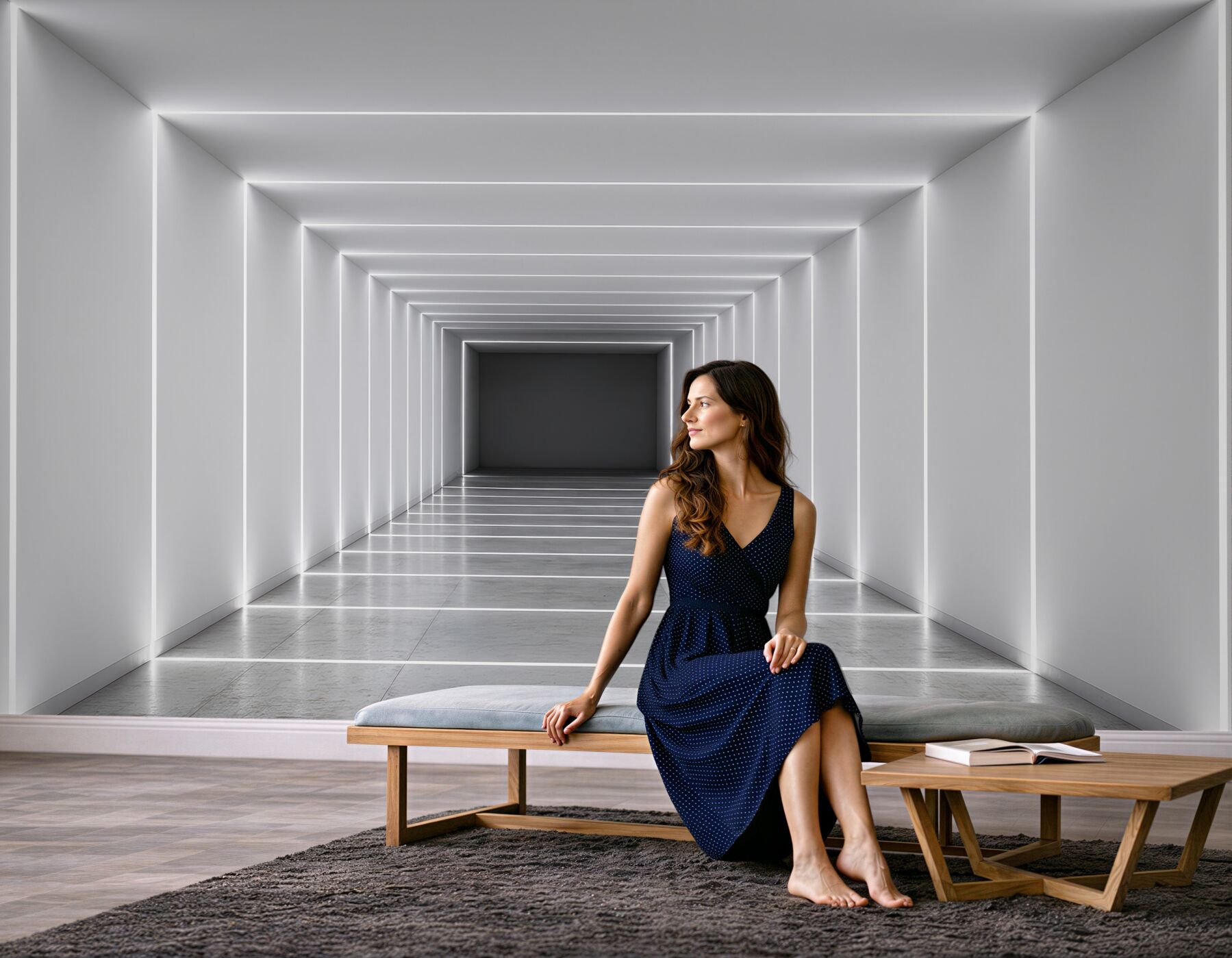 Fototapeta futurystyczny świetlny tunel