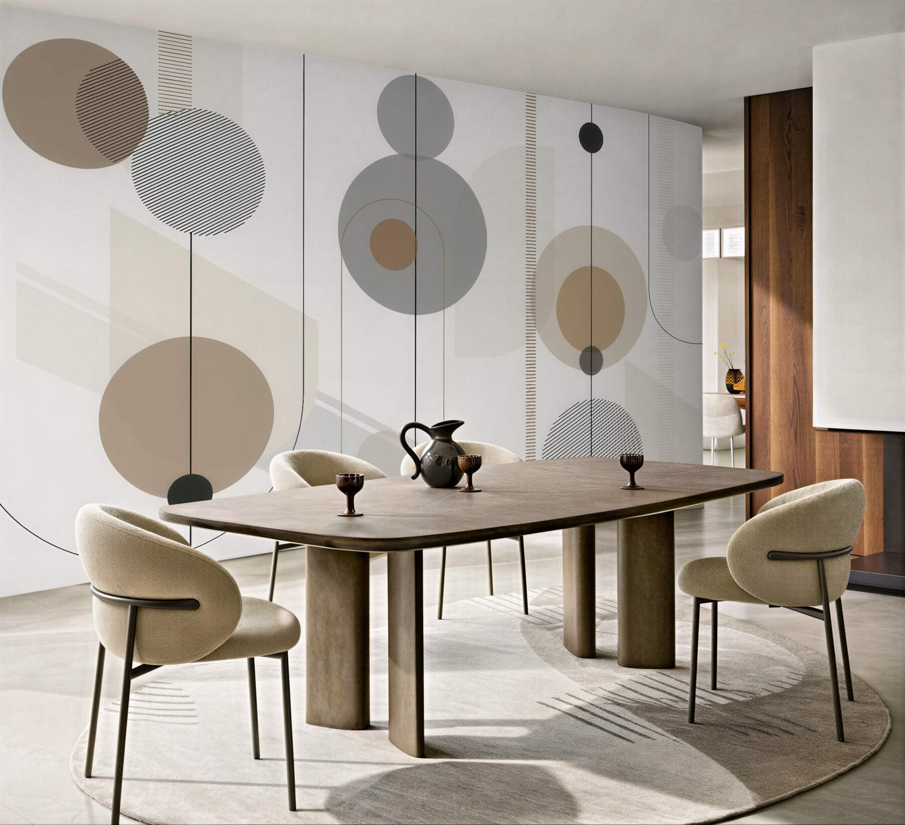 Fototapeta minimalistyczna geometria w beżowych tonach