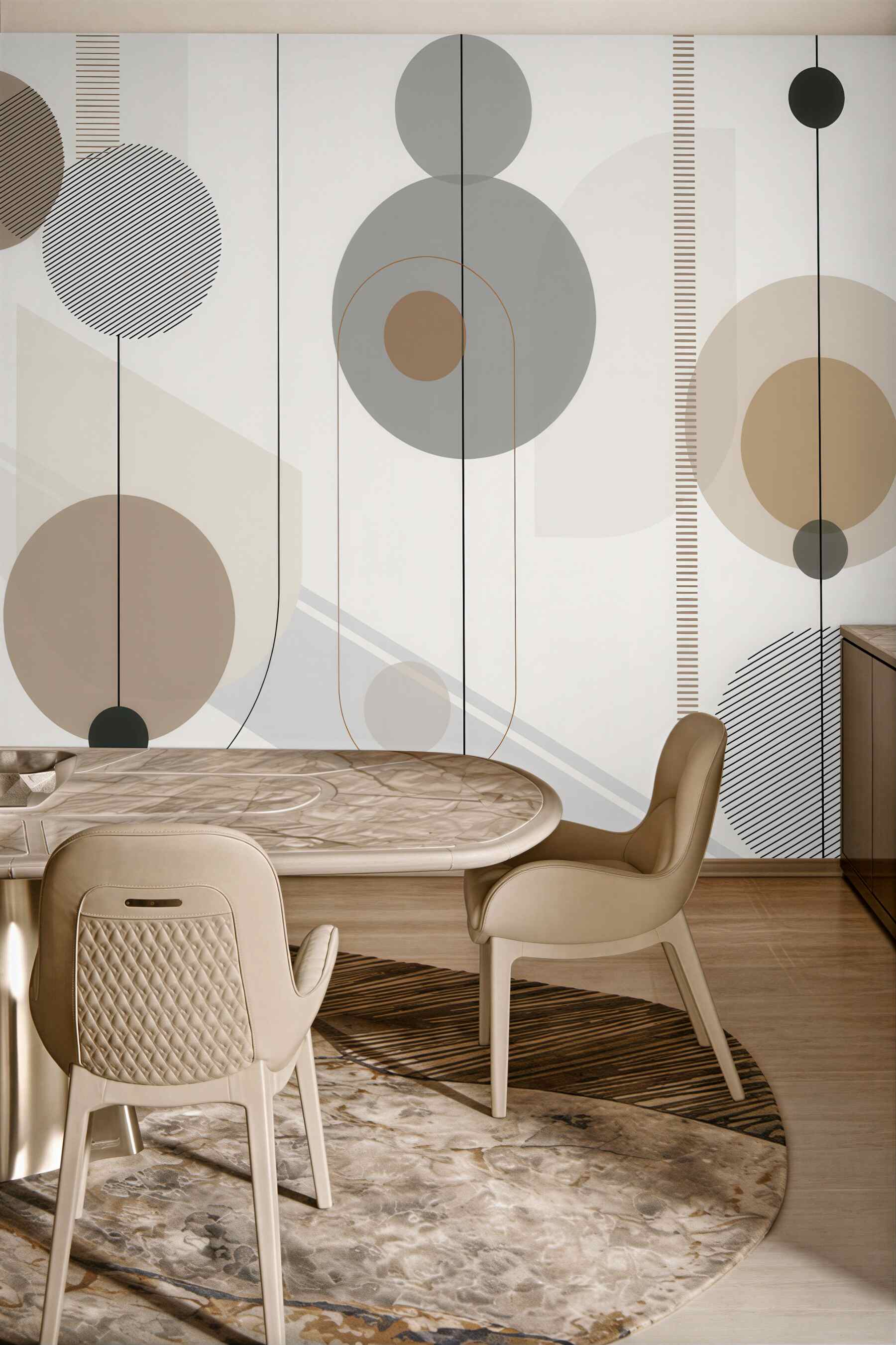 Fototapeta minimalistyczna geometria w beżowych tonach