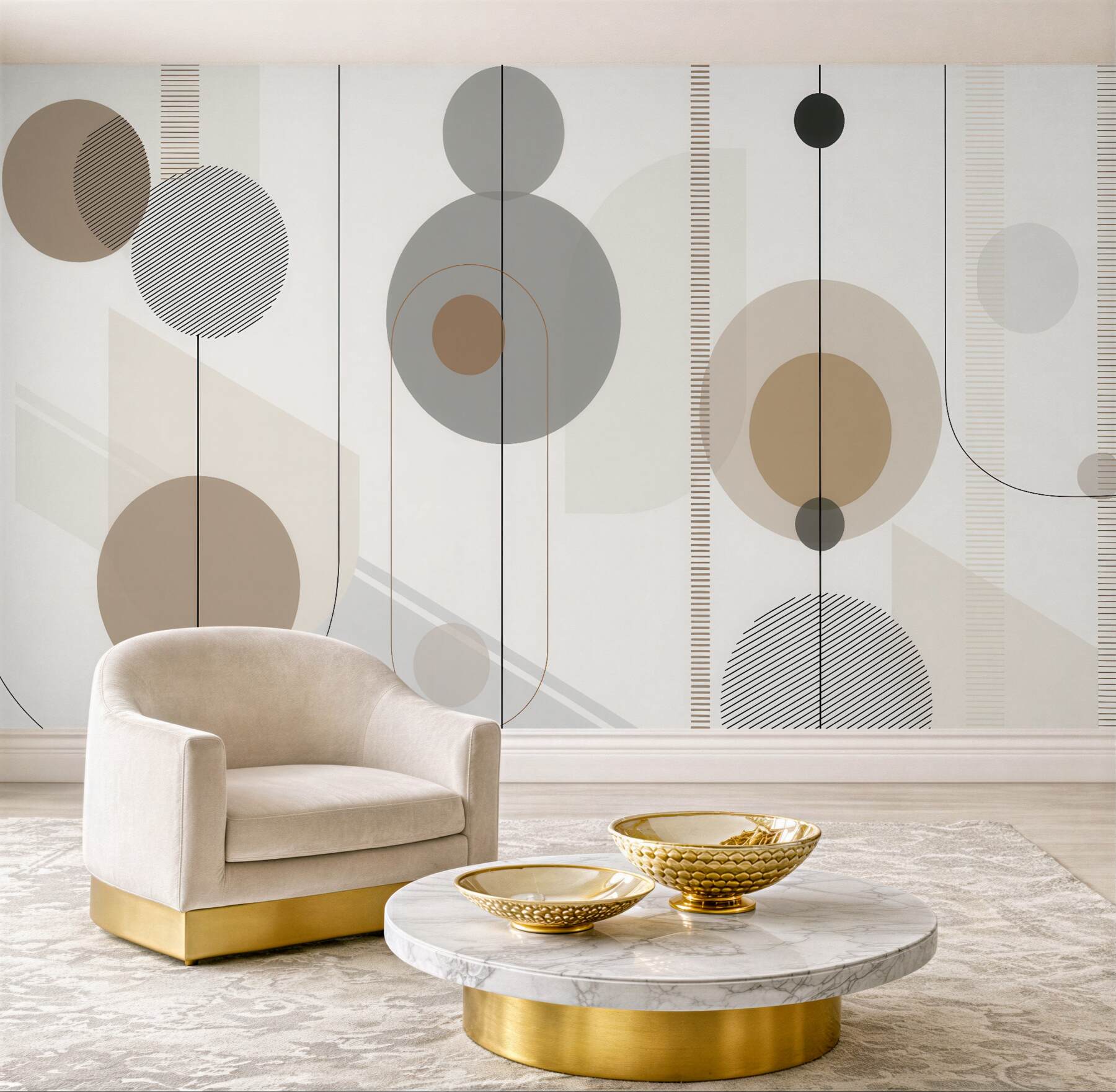 Fototapeta minimalistyczna geometria w beżowych tonach