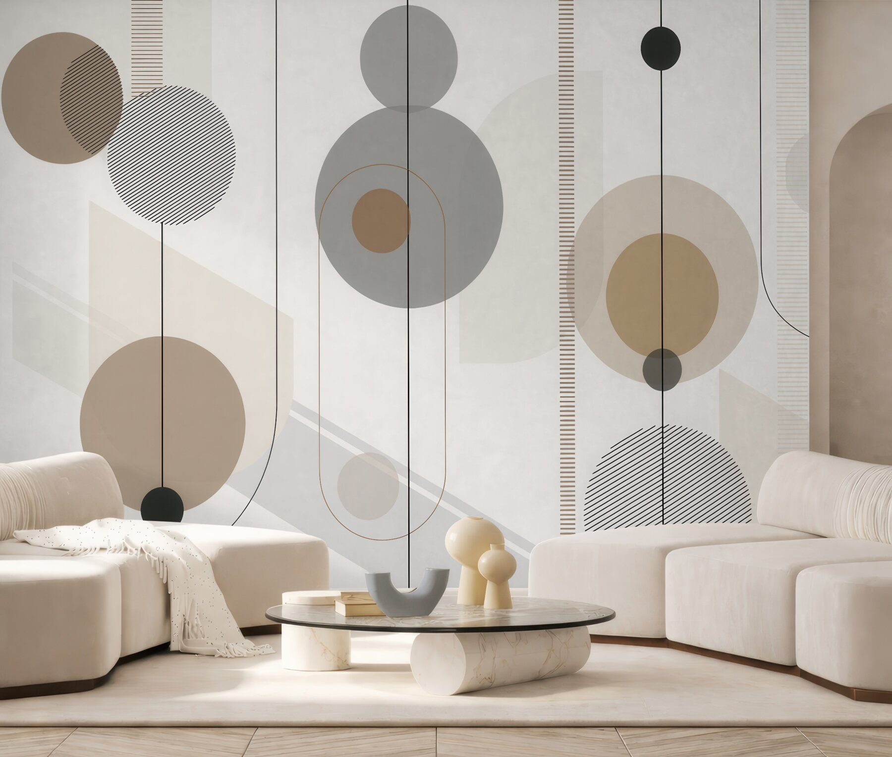 Fototapeta minimalistyczna geometria w beżowych tonach
