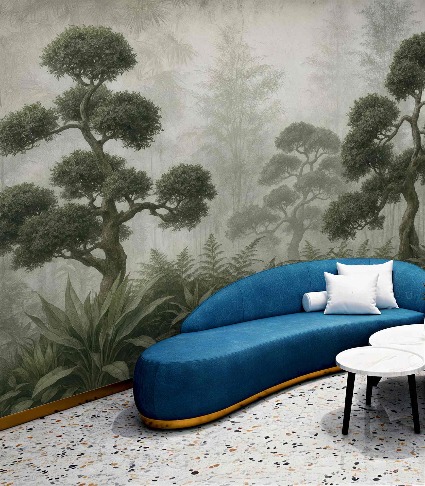 Fototapeta mroczny las bonsai we mgle