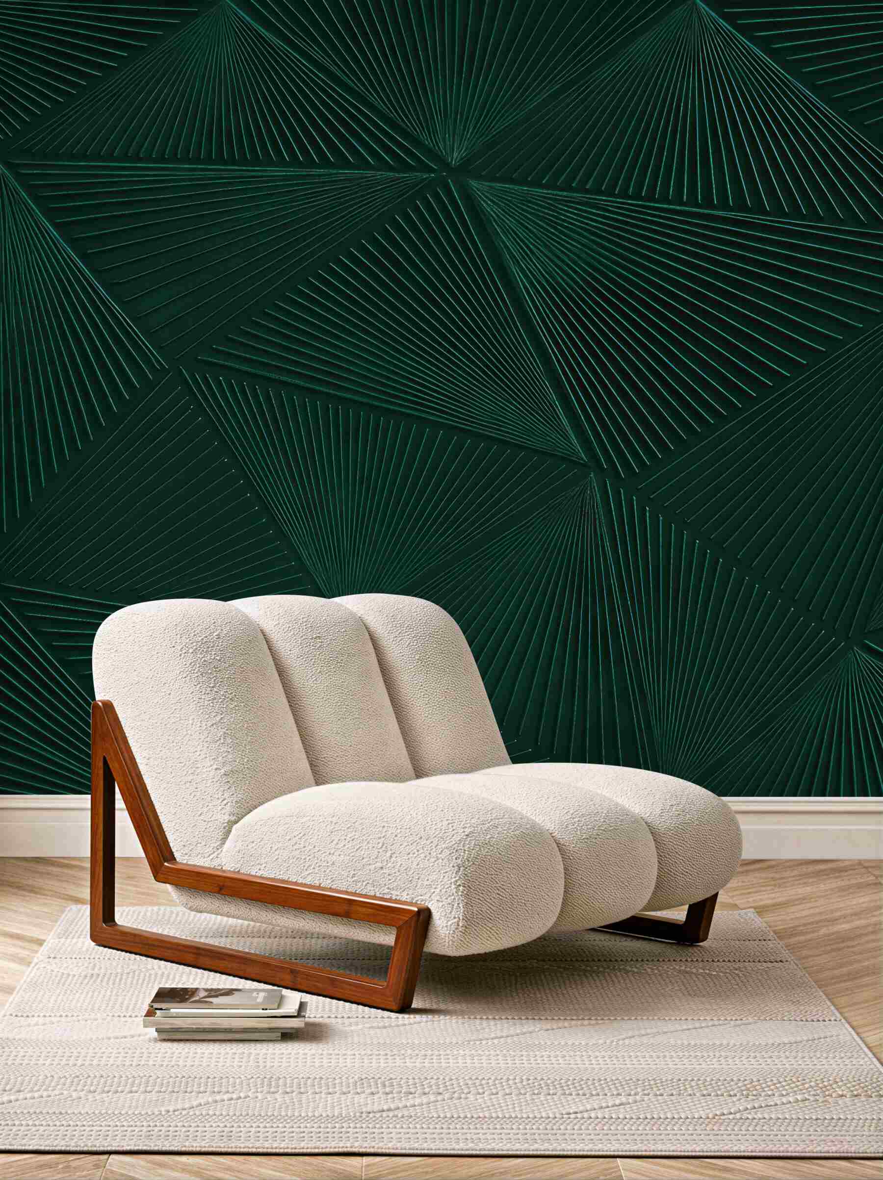 Fototapeta szmaragdowa geometryczna abstrakcja 3d