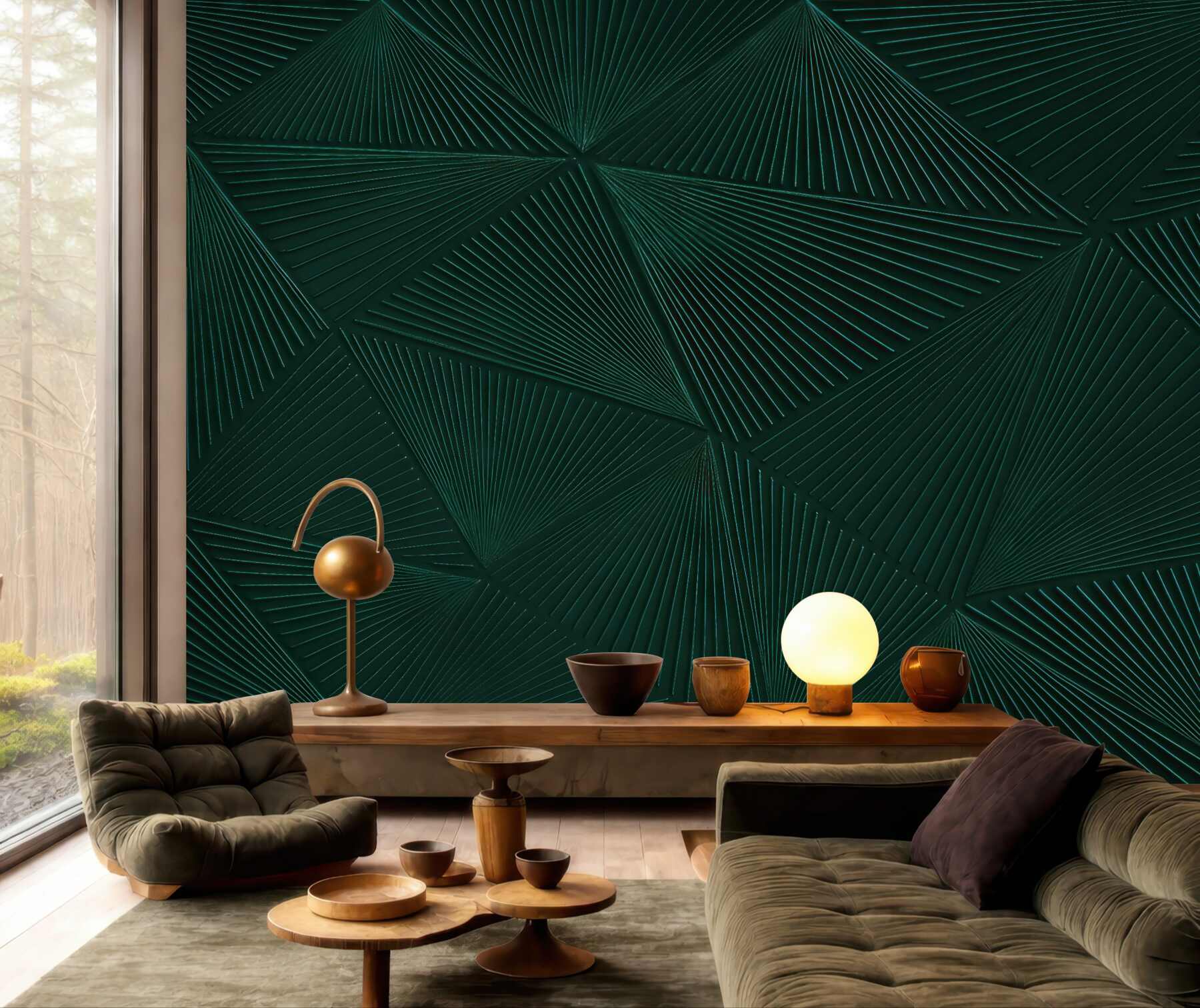 Fototapeta szmaragdowa geometryczna abstrakcja 3d