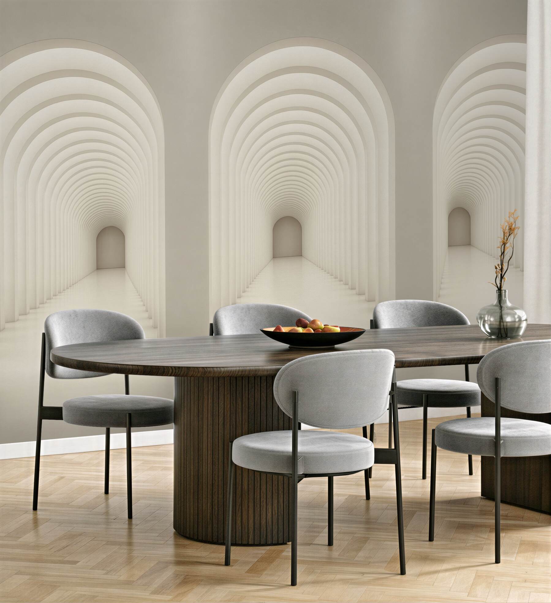 Fototapeta eleganckie białe arkady 3d
