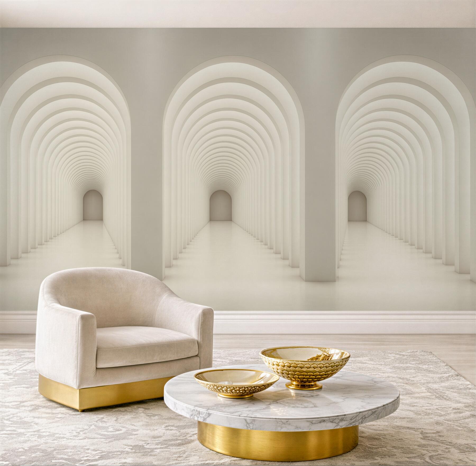 Fototapeta eleganckie białe arkady 3d