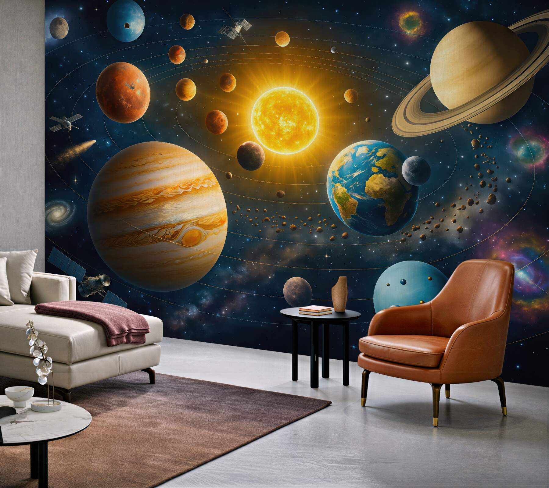 Fototapeta kolorowy układ planet kosmosu