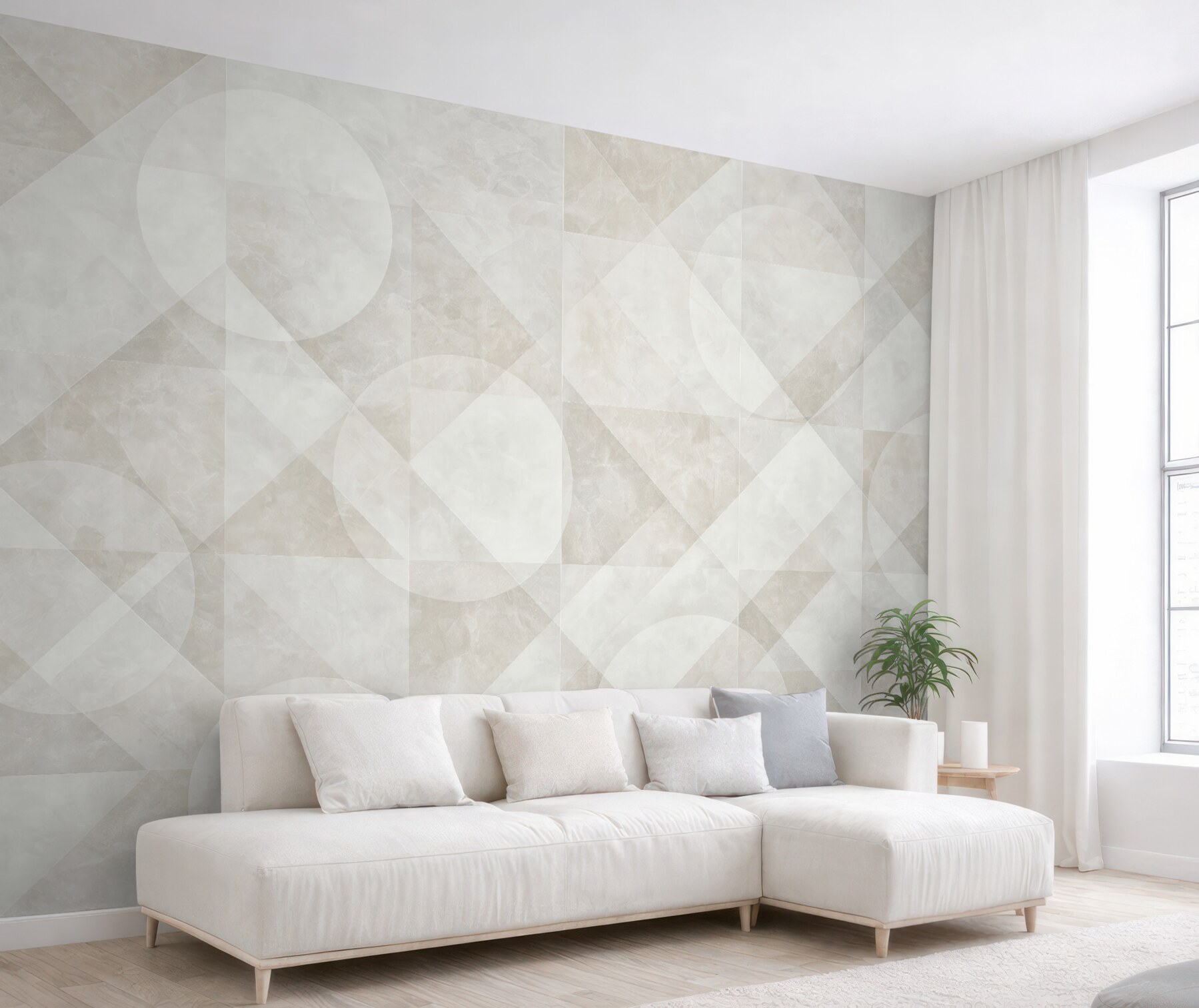 Fototapeta jasna mozaika geometryczna z kołami