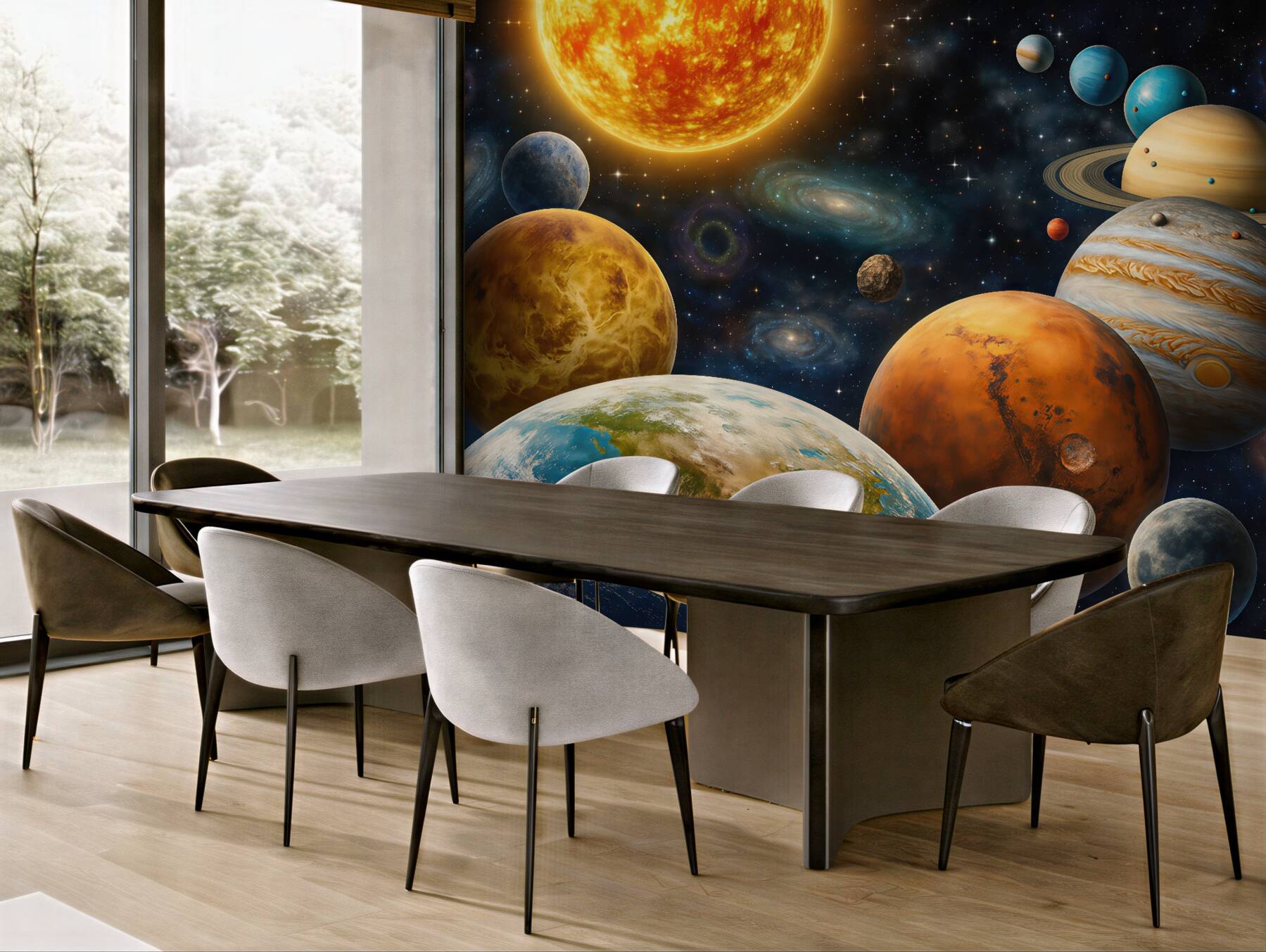 Fototapeta kosmiczny układ planet i gwiazd