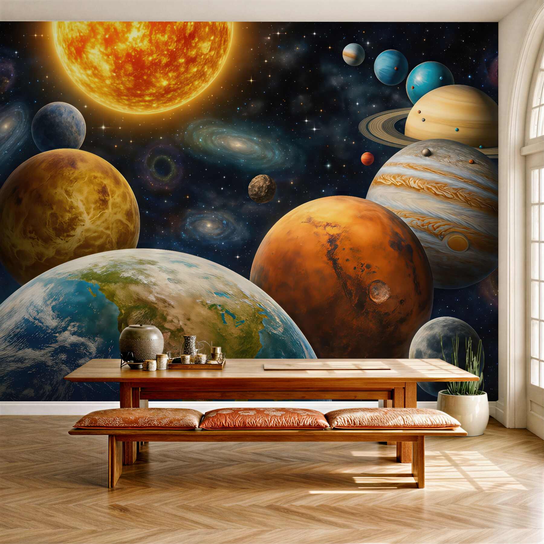 Fototapeta kosmiczny układ planet i gwiazd