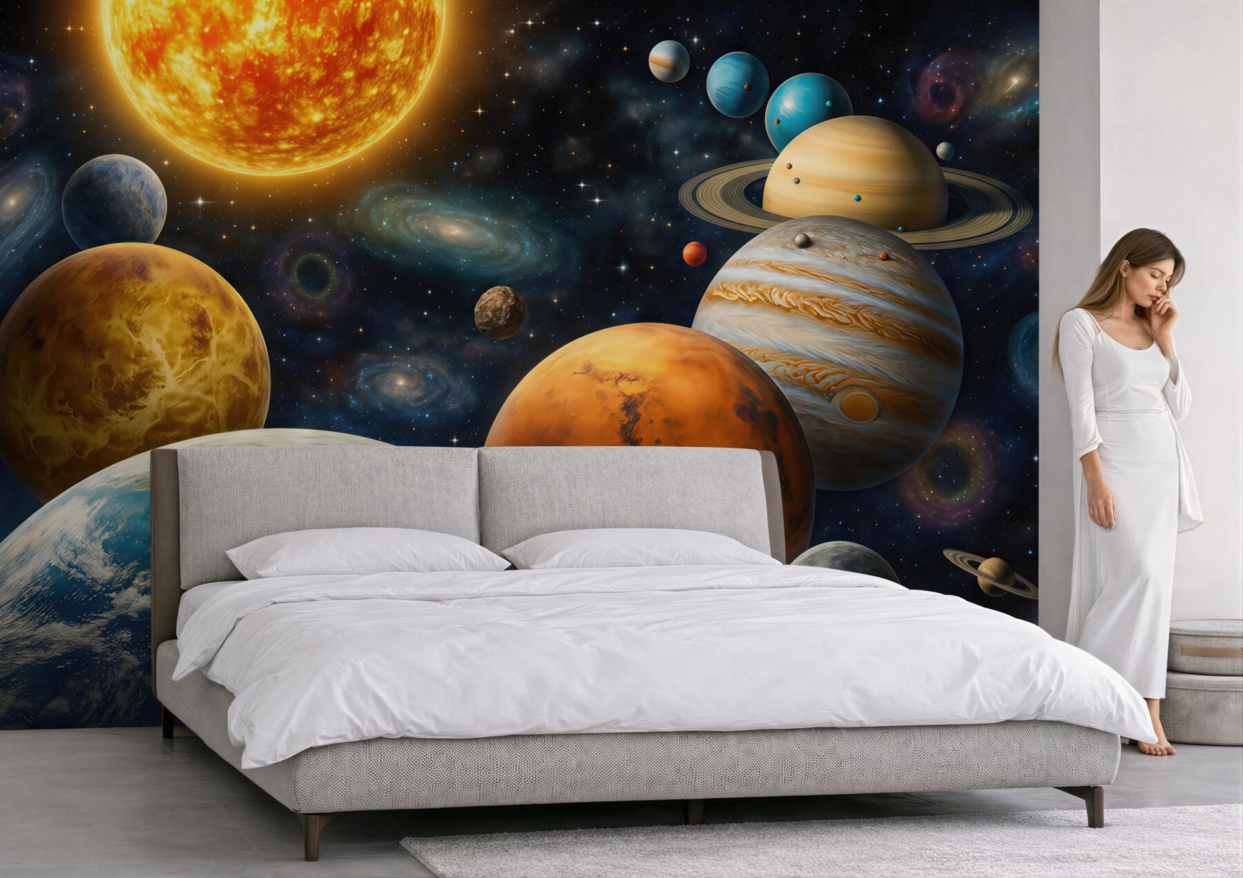 Fototapeta kosmiczny układ planet i gwiazd