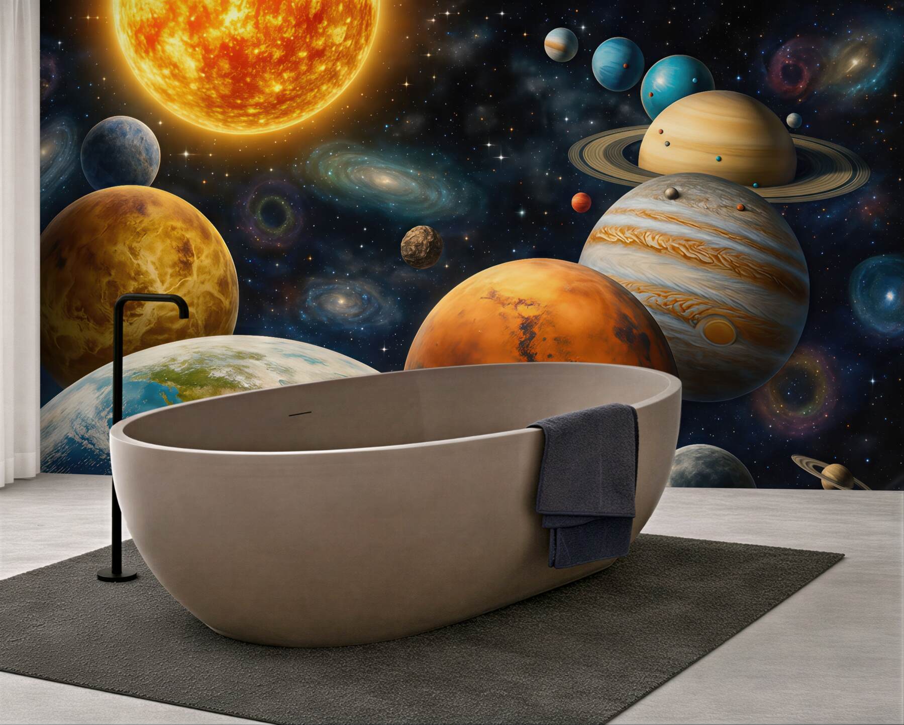 Fototapeta kosmiczny układ planet i gwiazd