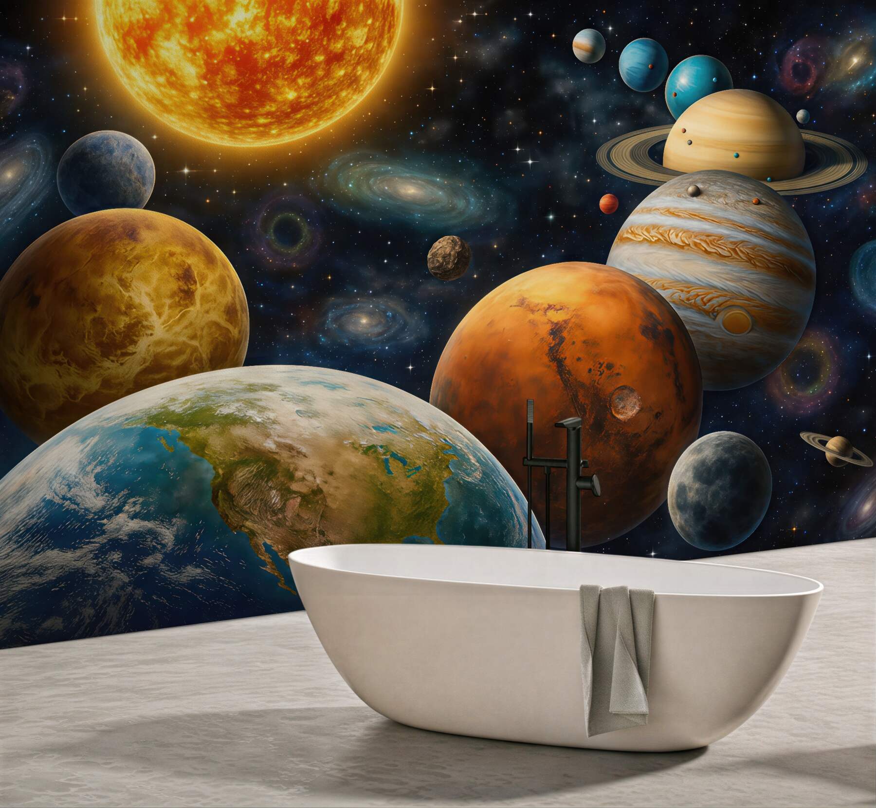 Fototapeta kosmiczny układ planet i gwiazd