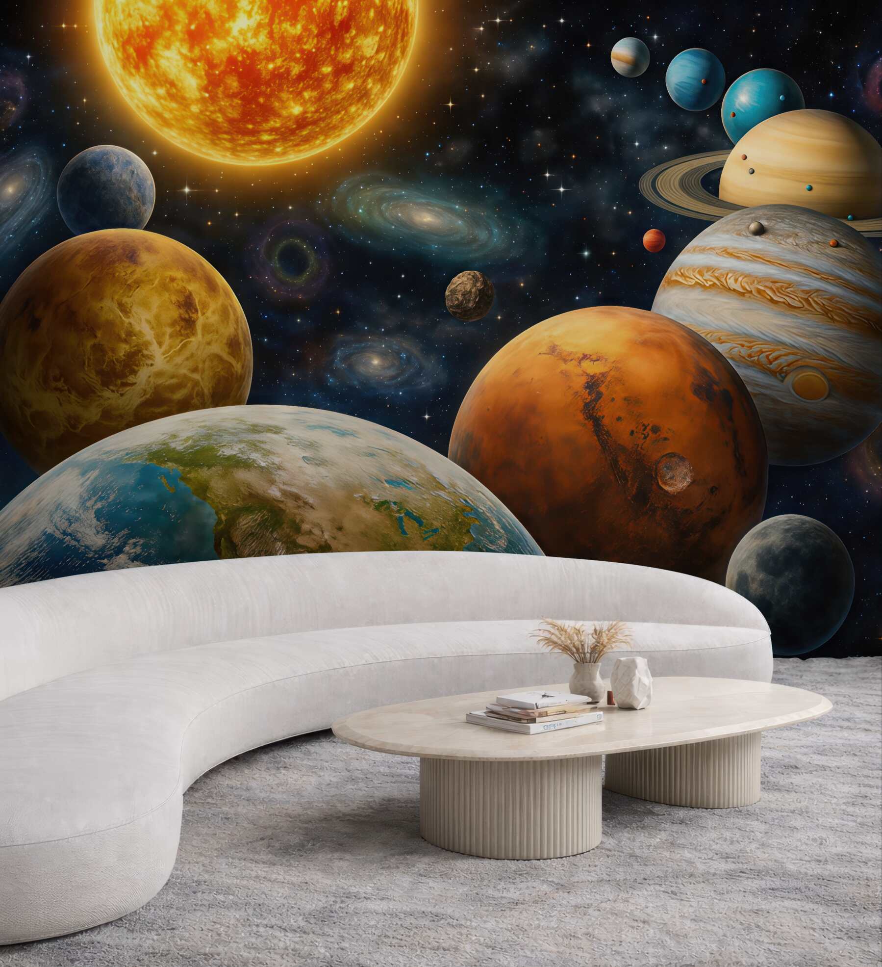 Fototapeta kosmiczny układ planet i gwiazd