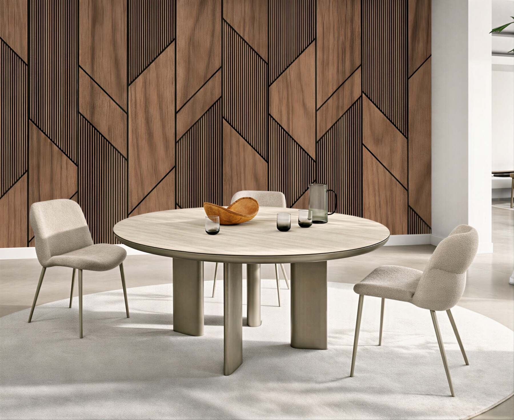 Fototapeta geometryczne drewniane panele nowoczesne