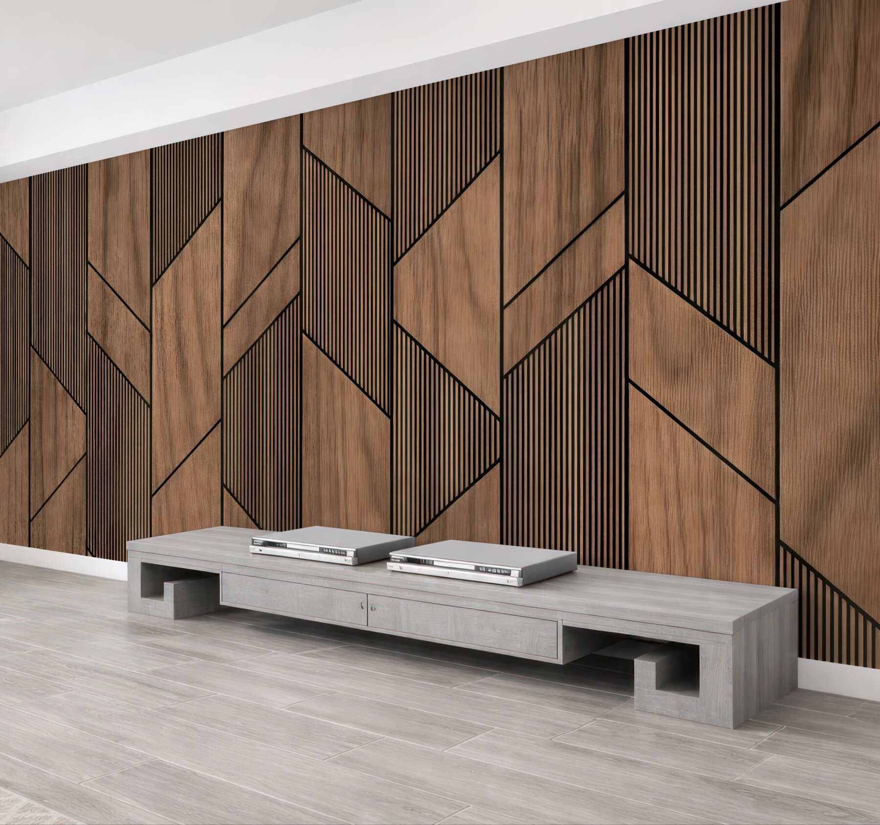 Fototapeta geometryczne drewniane panele nowoczesne