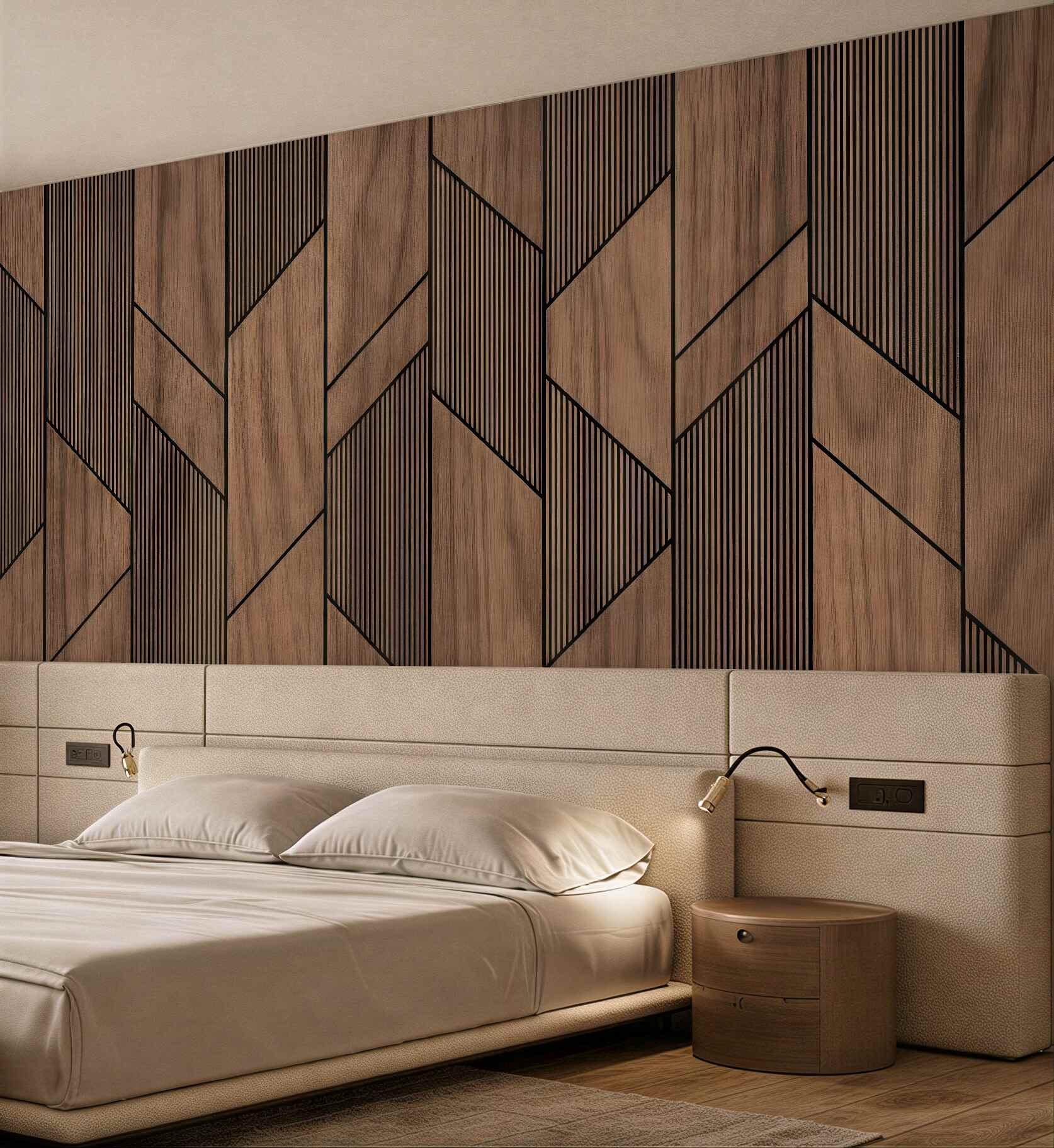 Fototapeta geometryczne drewniane panele nowoczesne